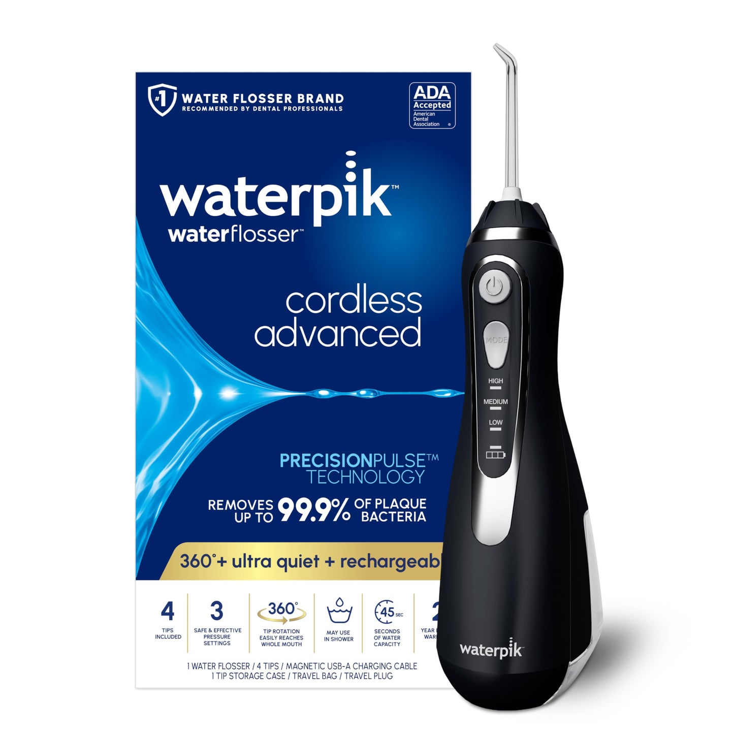 Waterpik Cordless Advanced 2.0 Flosser | TRUE Shift Travel‑Ready Oral Jet