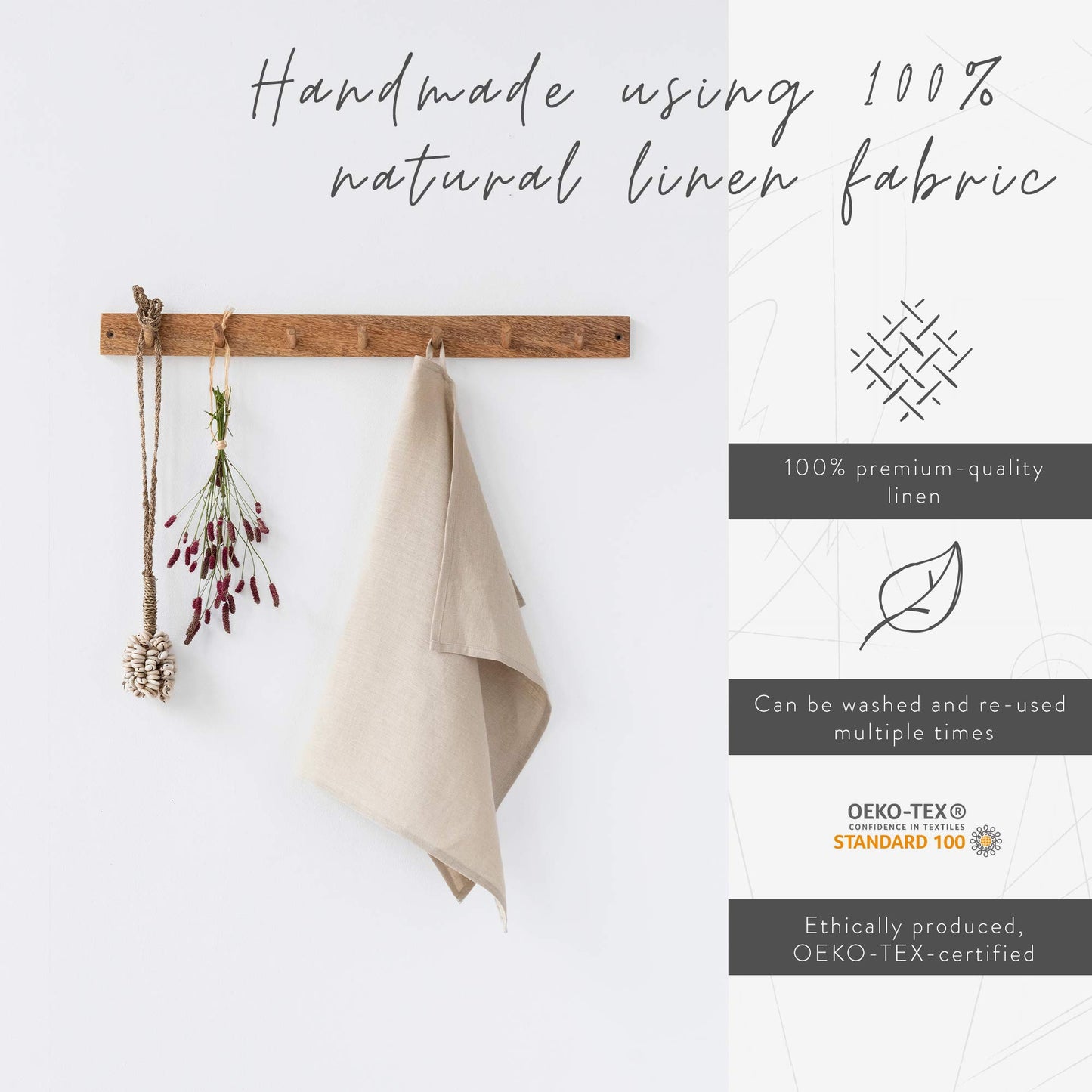 MagicLinen Linen Tea Towel – 100% Linen & Toxin‑Free Fabric