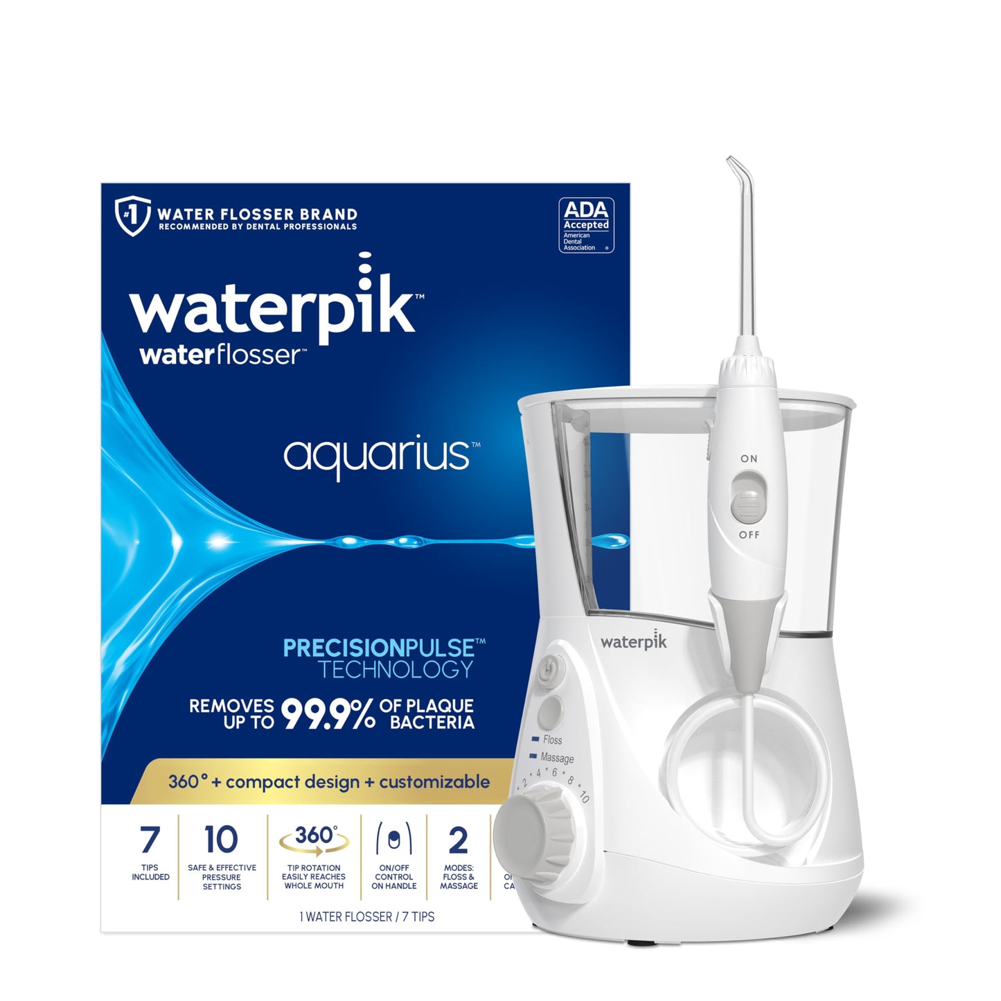 Waterpik Aquarius Water Flosser WP‑662 | TRUE Shift Oral Care Power Jet