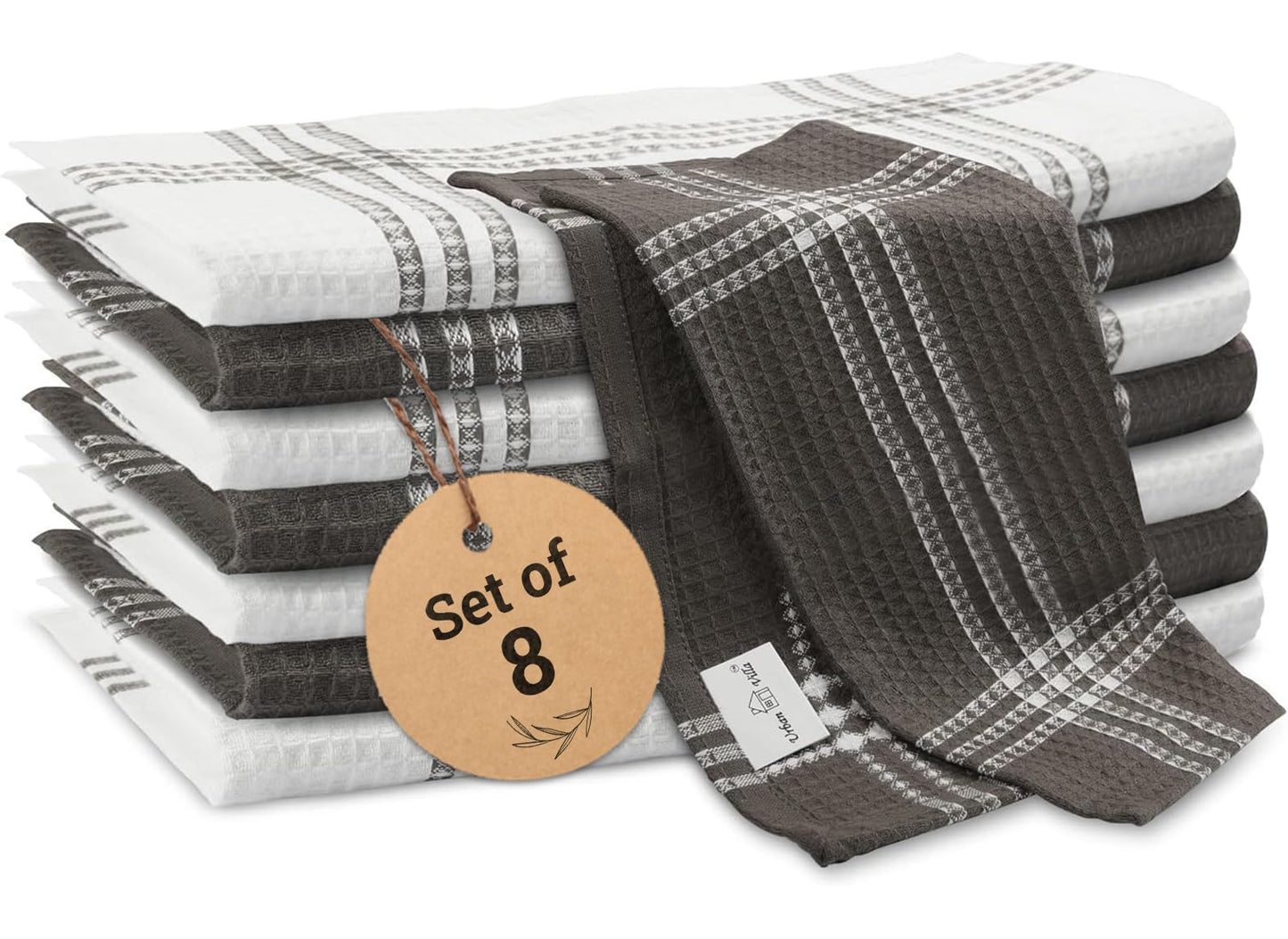 Urban Villa Cotton Kitchen Towels | TRUE Shift Eco Towels (20″×30″, Striped, Mitered)