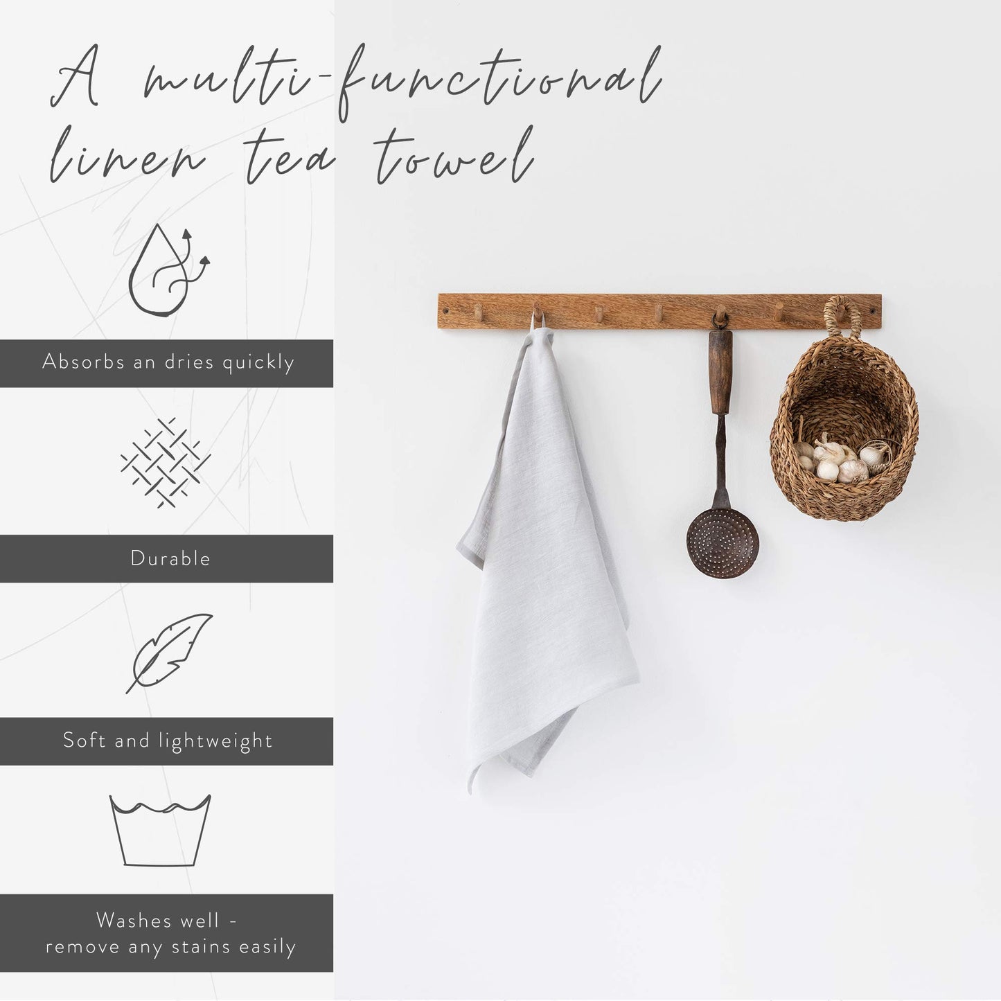MagicLinen Linen Tea Towel – 100% Linen & Toxin‑Free Fabric