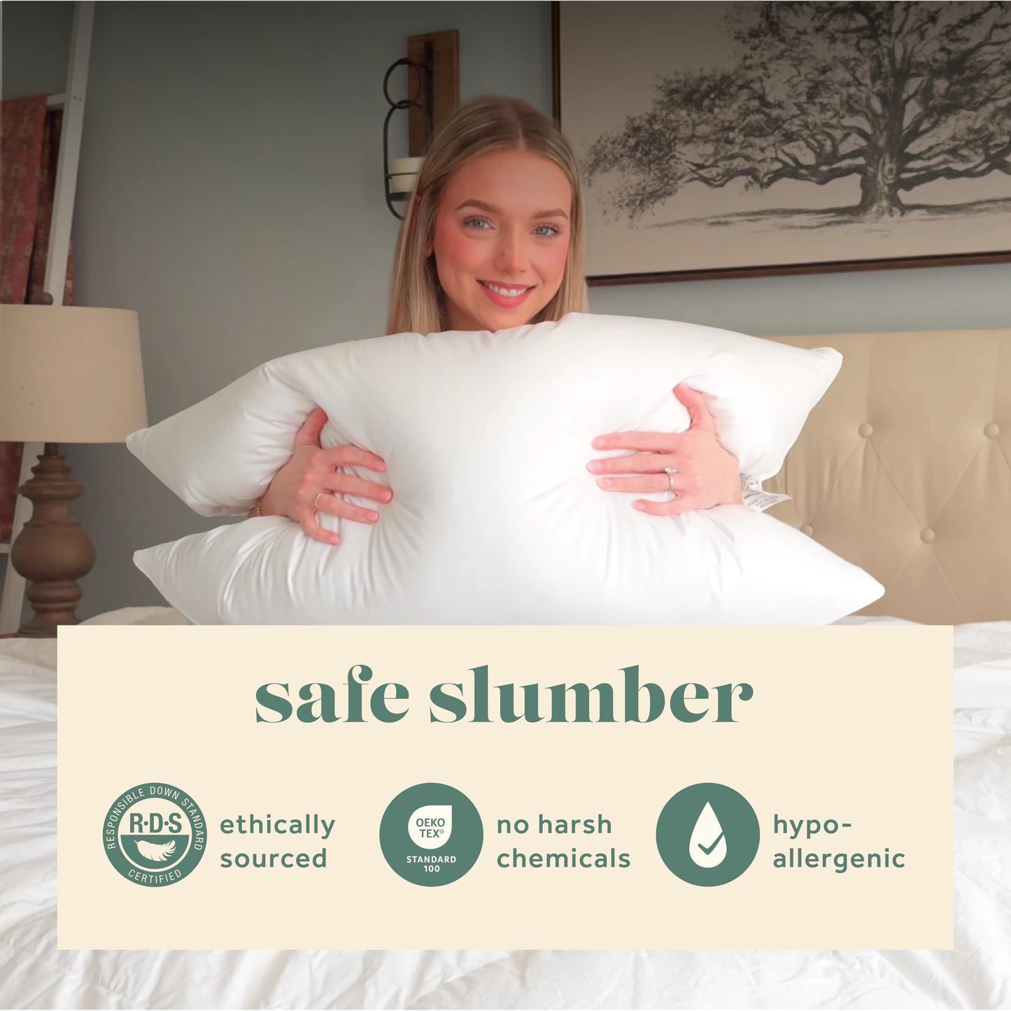 ComfyDown ComfyDream Pillow (King, 50% Down / 50% Feather, 100% Egyptian Cotton)