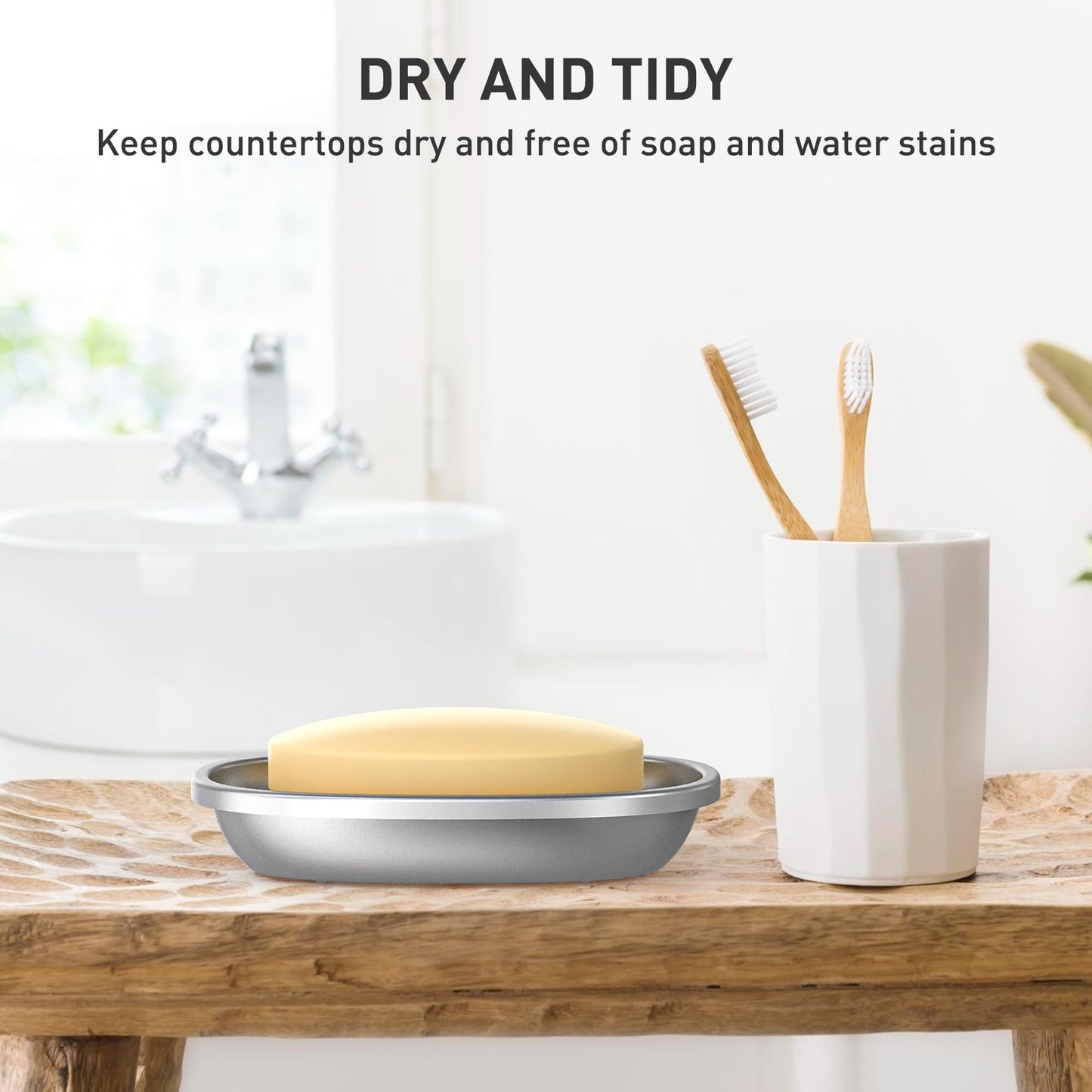 Stainless Steel Soap Dish with Drain Tray | TRUE Shift 304‑Grade Soap Saver