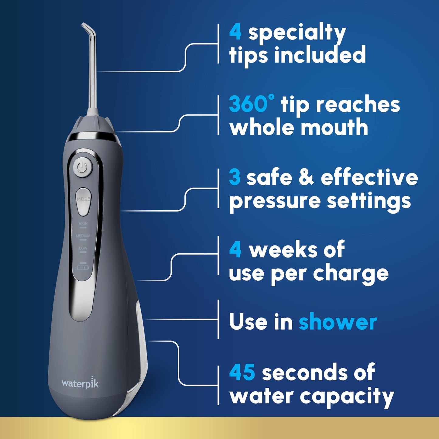 Waterpik Cordless Advanced 2.0 Flosser | TRUE Shift Travel‑Ready Oral Jet