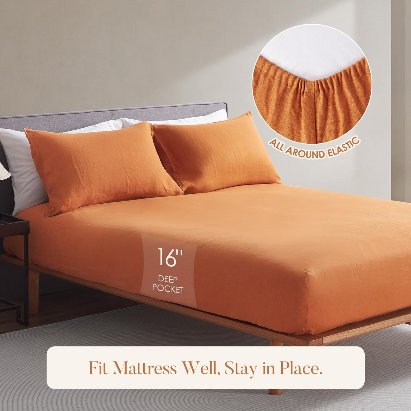 DAPU Pure Linen Sheets Set • 100% French Linen | TRUE Shift Breathable Bedding