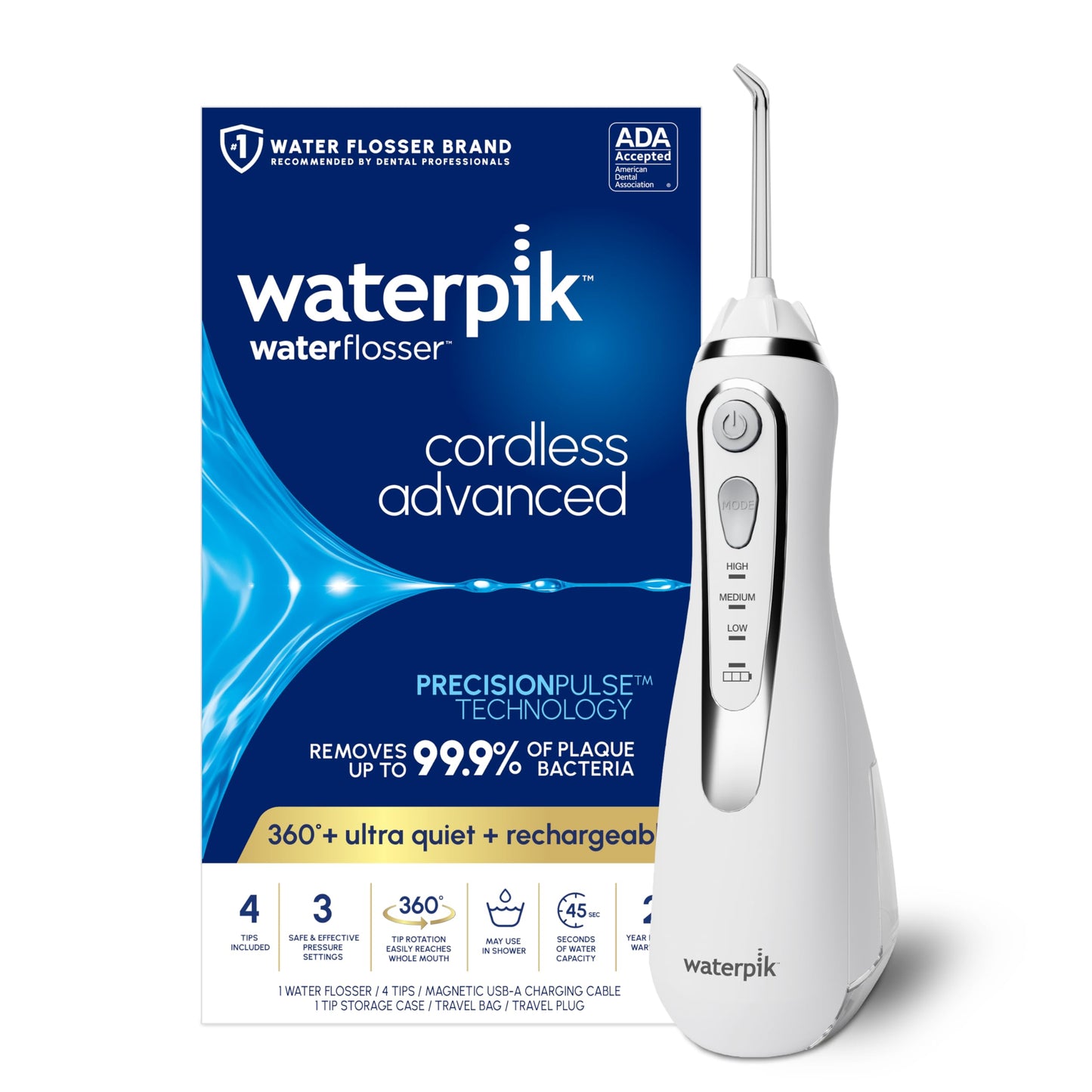Waterpik Cordless Advanced 2.0 Flosser | TRUE Shift Travel‑Ready Oral Jet