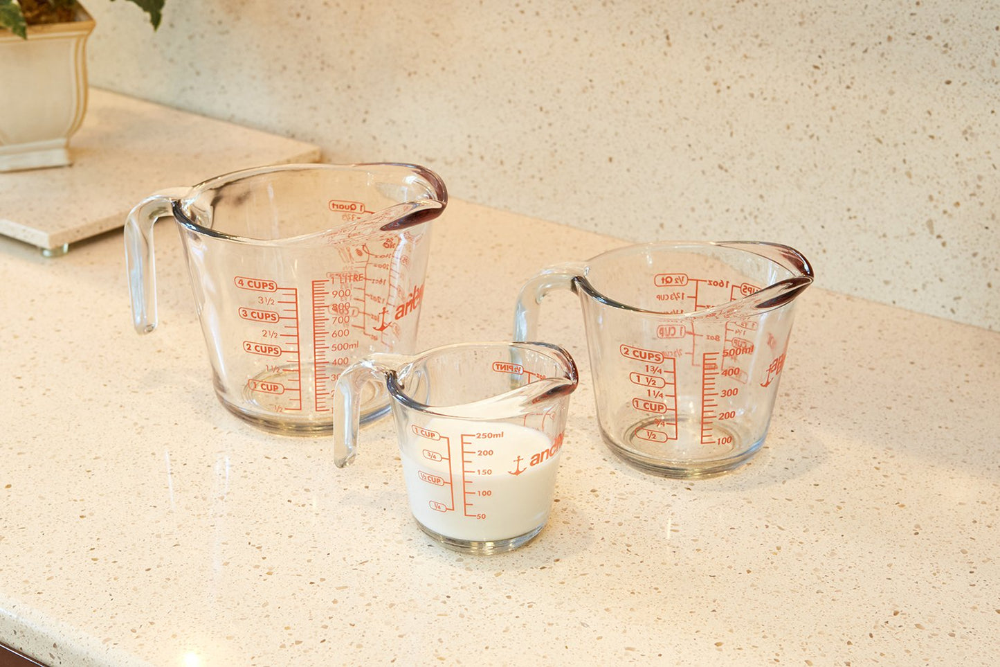 Anchor Hocking Glass Measuring Cups (1, 2 & 4 Cup Set) | TRUE Shift Non‑Plastic Kitchenware