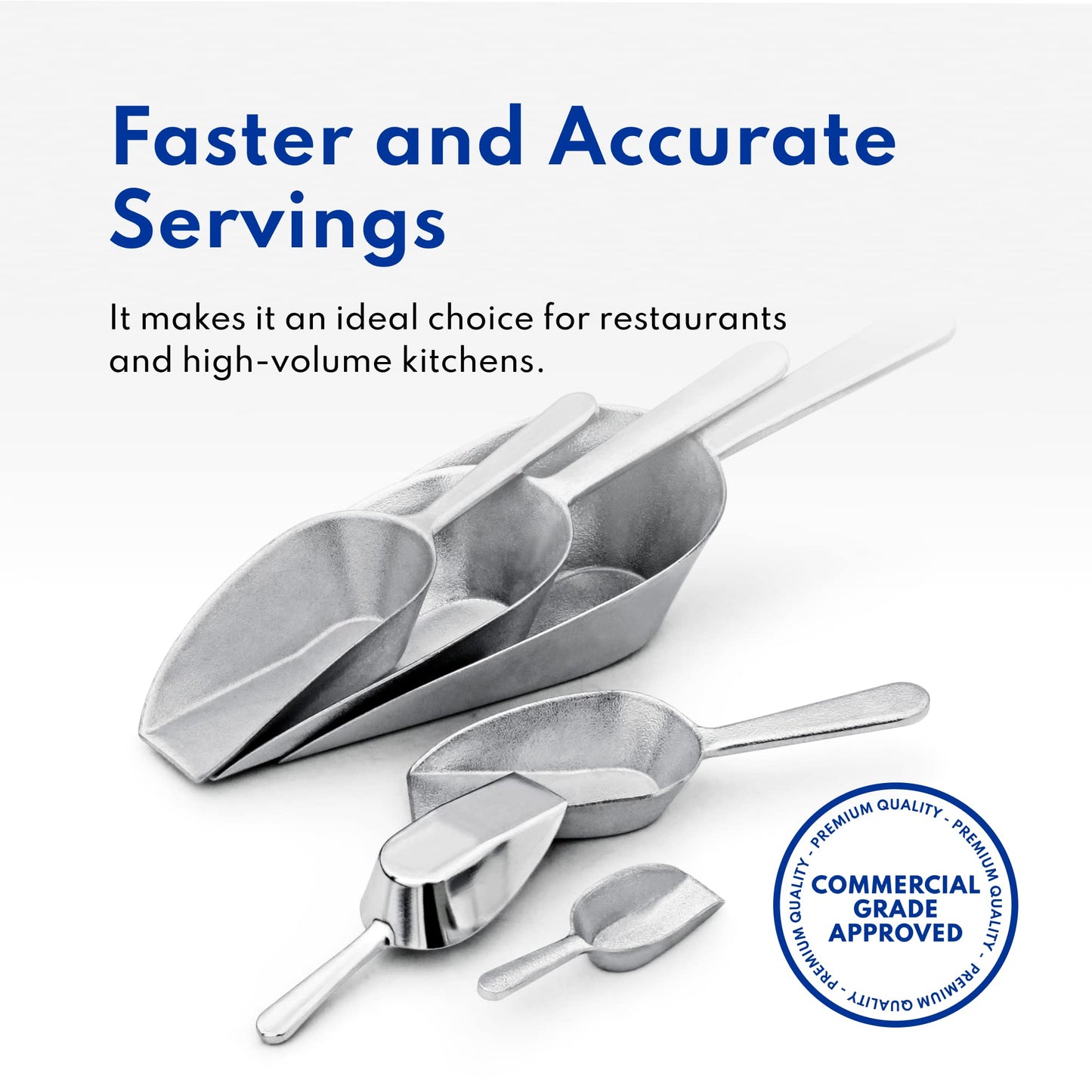 New Star Cast Aluminum Utility Scoop (2 oz) | TRUE Shift Flat-Bottom Eco Scoop