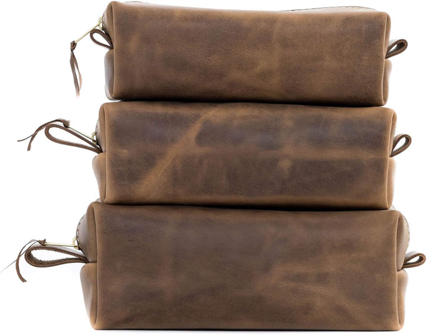 San Tan Genuine Full‑Grain Leather Toiletry Bag (X‑Large, Desert Sand) | TRUE Shift USA‑Made Dopp Kit
