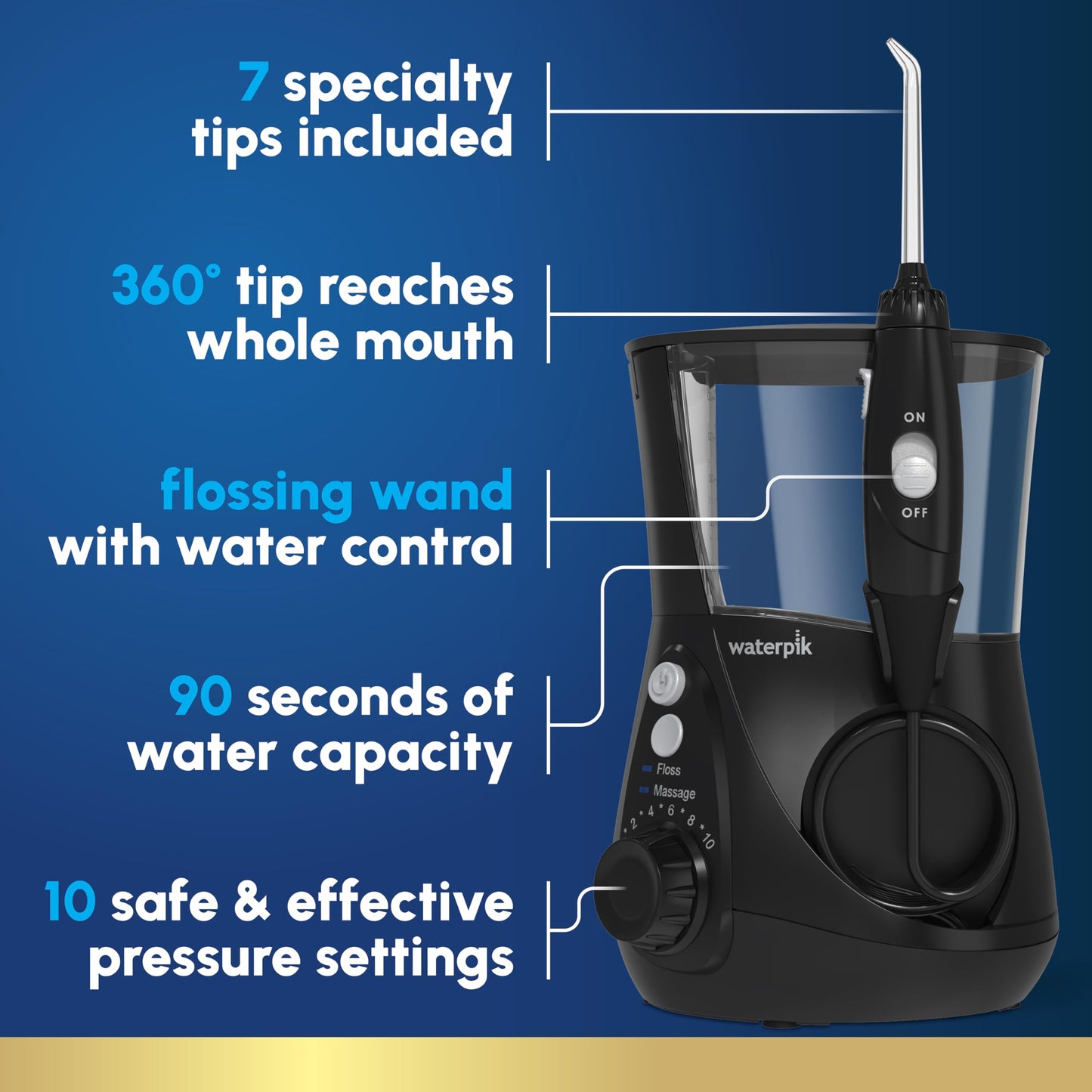 Waterpik Aquarius Water Flosser WP‑662 | TRUE Shift Oral Care Power Jet