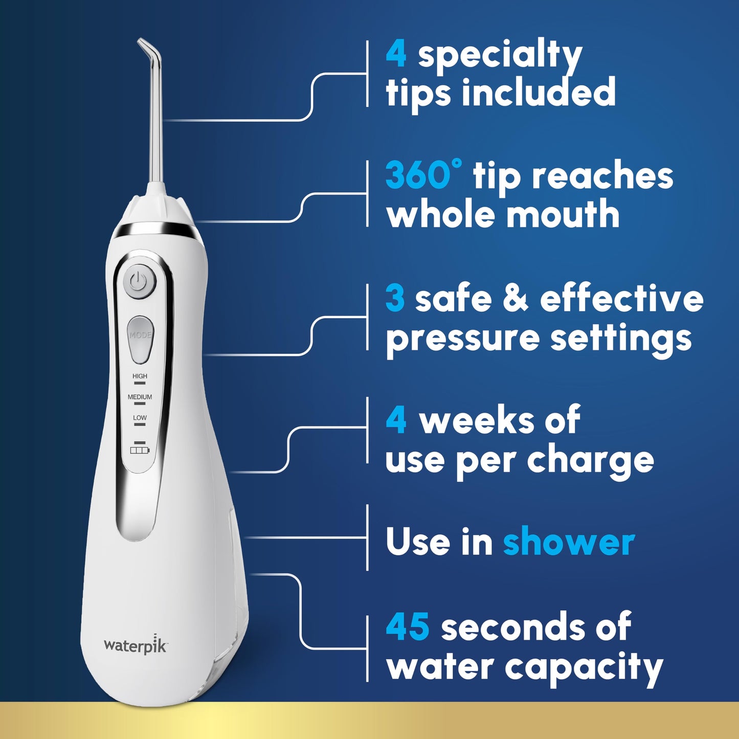 Waterpik Cordless Advanced 2.0 Flosser | TRUE Shift Travel‑Ready Oral Jet