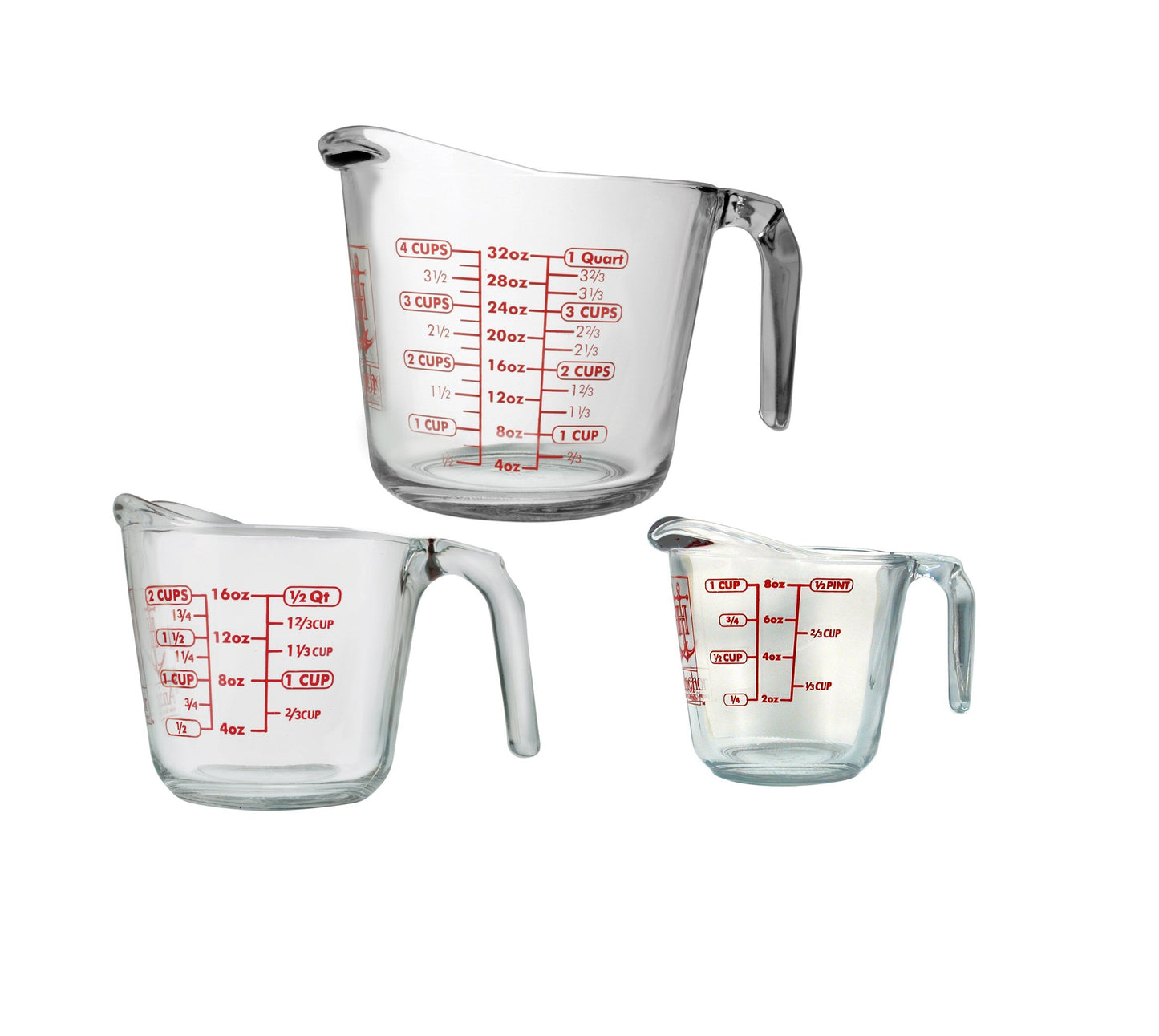 Anchor Hocking Glass Measuring Cups (1, 2 & 4 Cup Set) | TRUE Shift Non‑Plastic Kitchenware