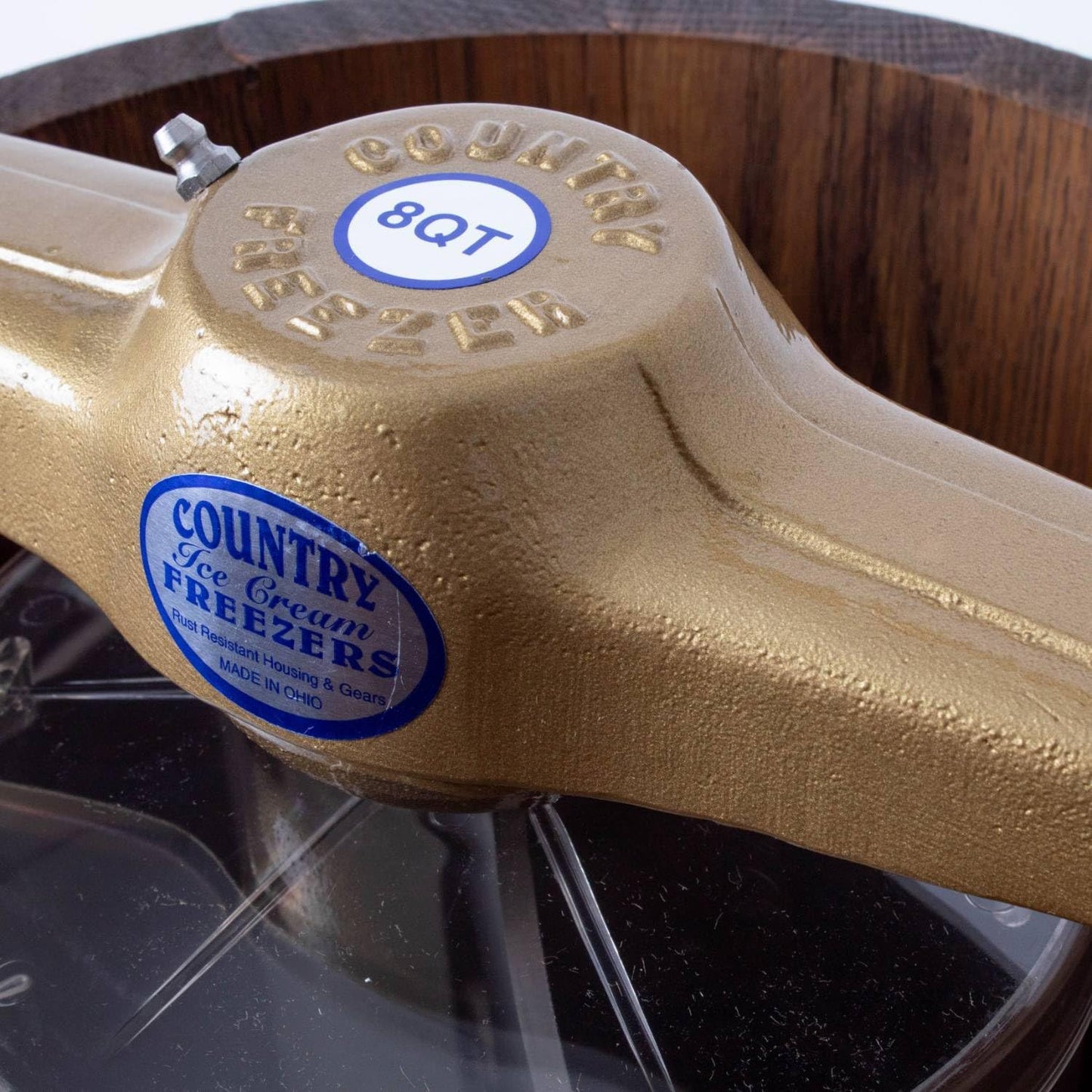 Lehman’s Amish Ice Cream Maker | TRUE Shift Hand‑Crank Freezer (Stainless Steel & Oak)