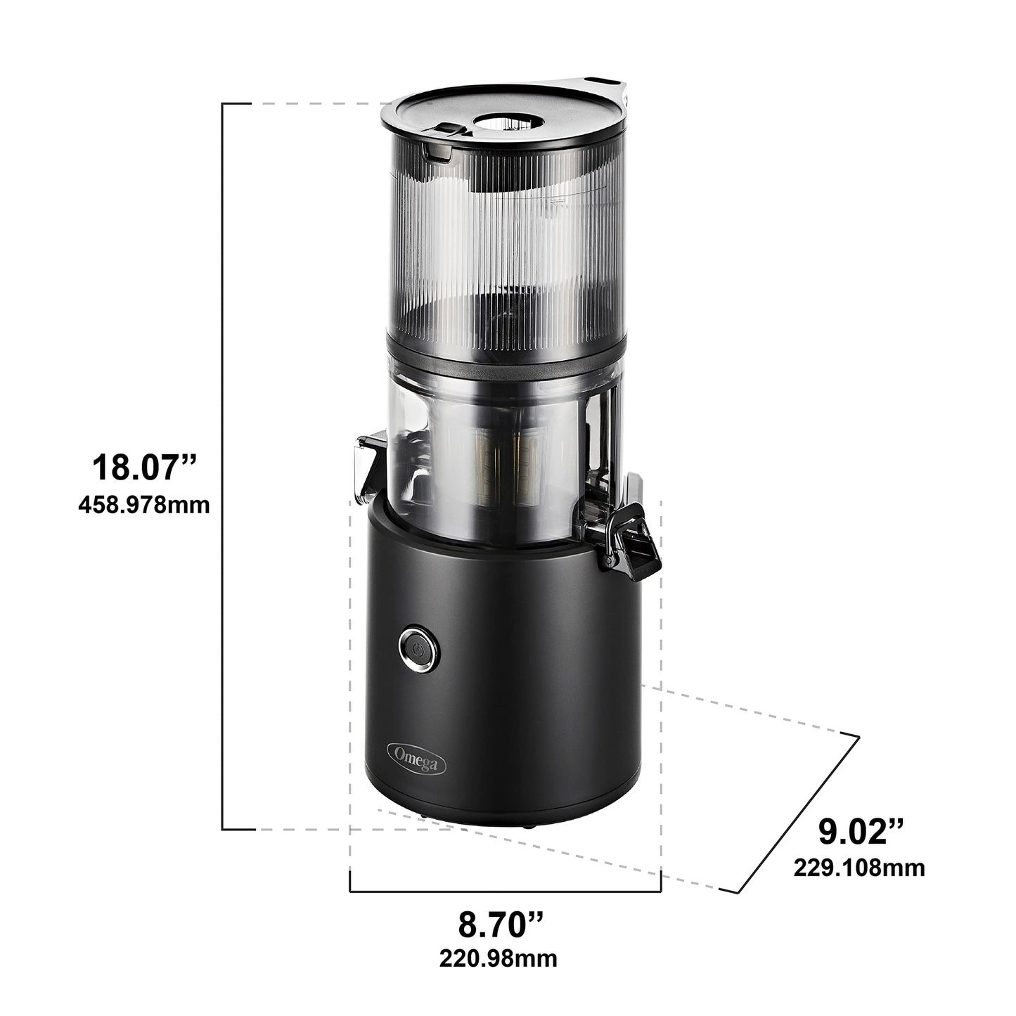 Omega Effortless Batch Juicer | TRUE Shift Stainless Cold-Press Juicer (2 L)