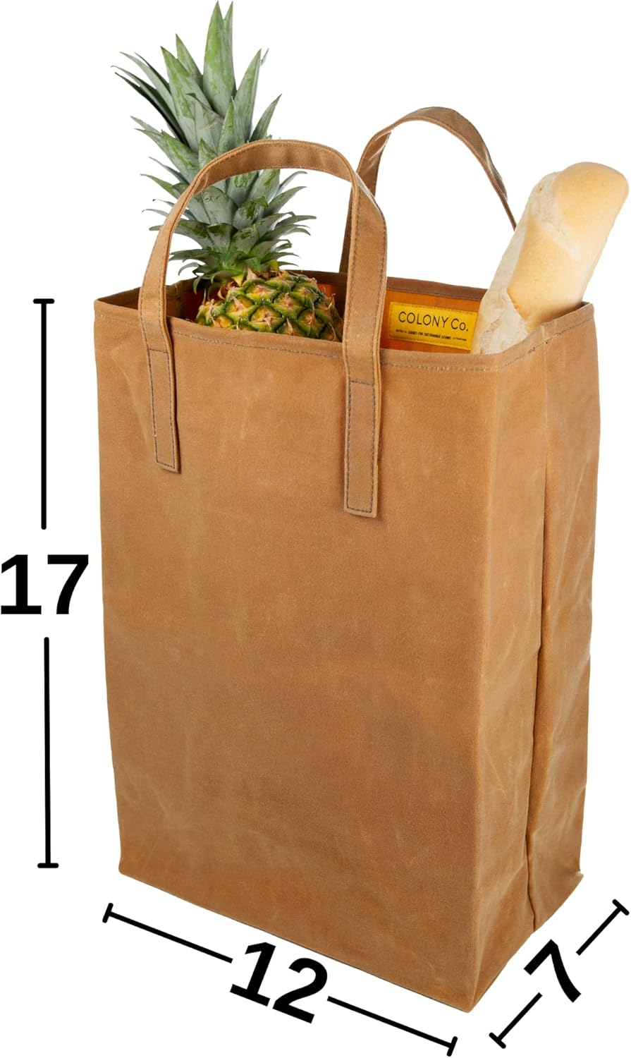 Colony Co. Waxed Canvas Grocery Bag | TRUE Shift Organic Cotton & Beeswax Tote