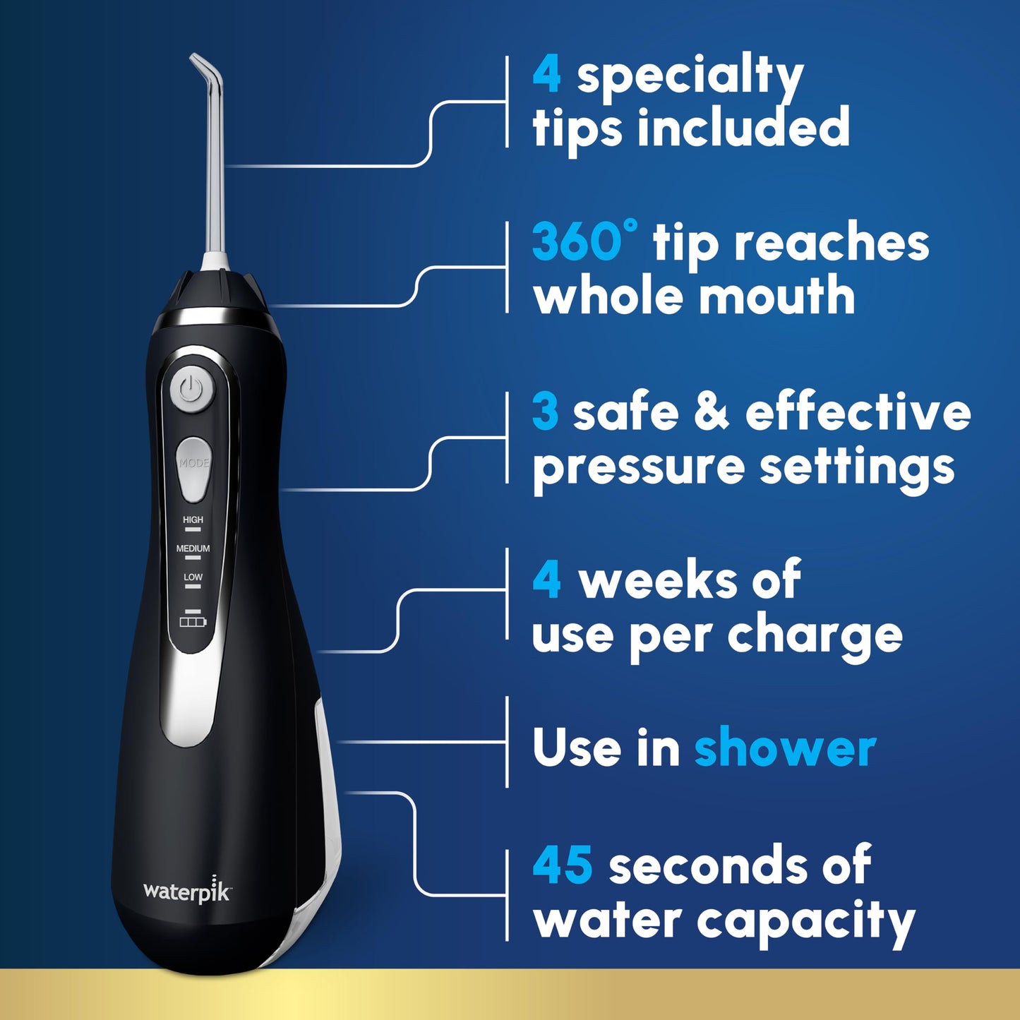 Waterpik Cordless Advanced 2.0 Flosser | TRUE Shift Travel‑Ready Oral Jet