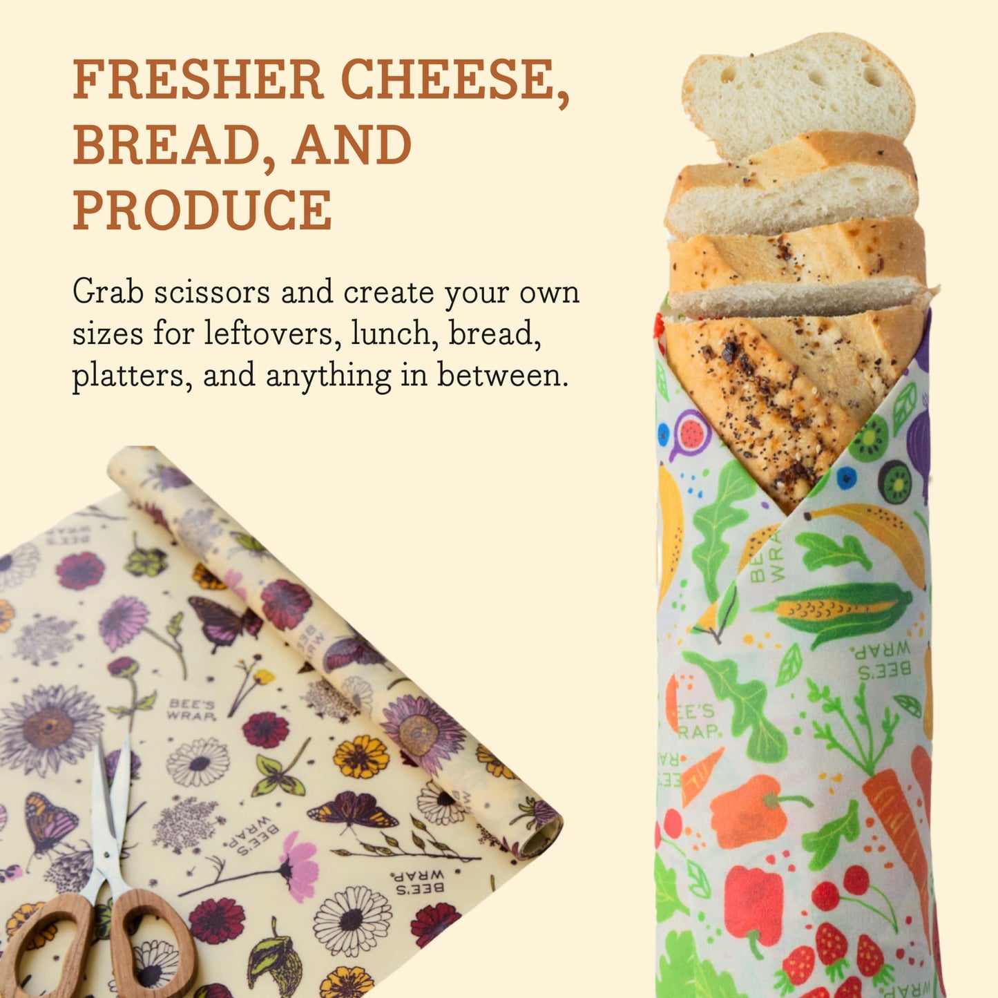 Bee’s Wrap Beeswax Food Wrap Roll | TRUE Shift Plastic‑Free Kitchen