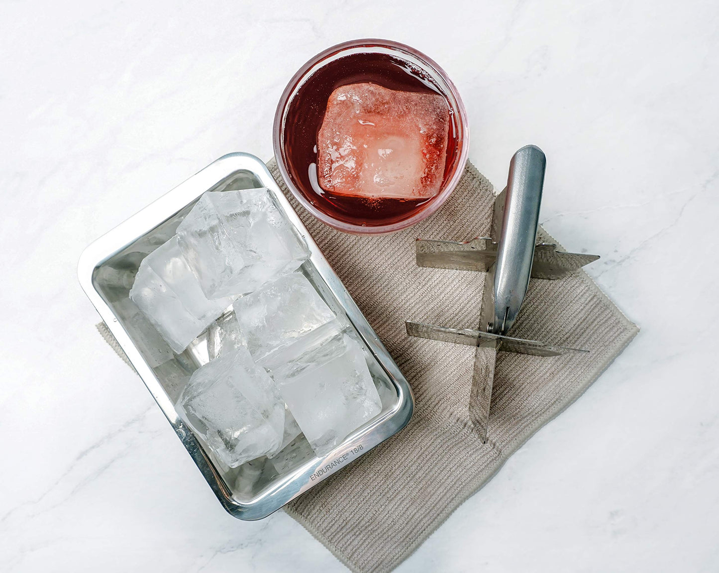 RSVP International Endurance Ice Cube Tray – Vintage-Inspired Stainless Steel, Plastic-Free