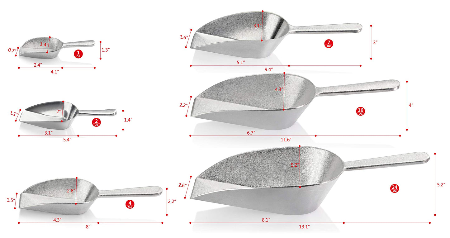 New Star Cast Aluminum Utility Scoop (2 oz) | TRUE Shift Flat-Bottom Eco Scoop