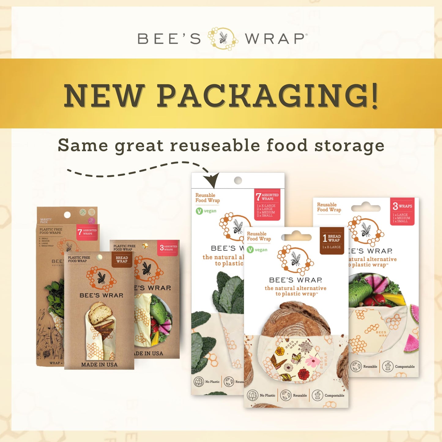 Bee’s Wrap Beeswax Food Wrap Roll | TRUE Shift Plastic‑Free Kitchen