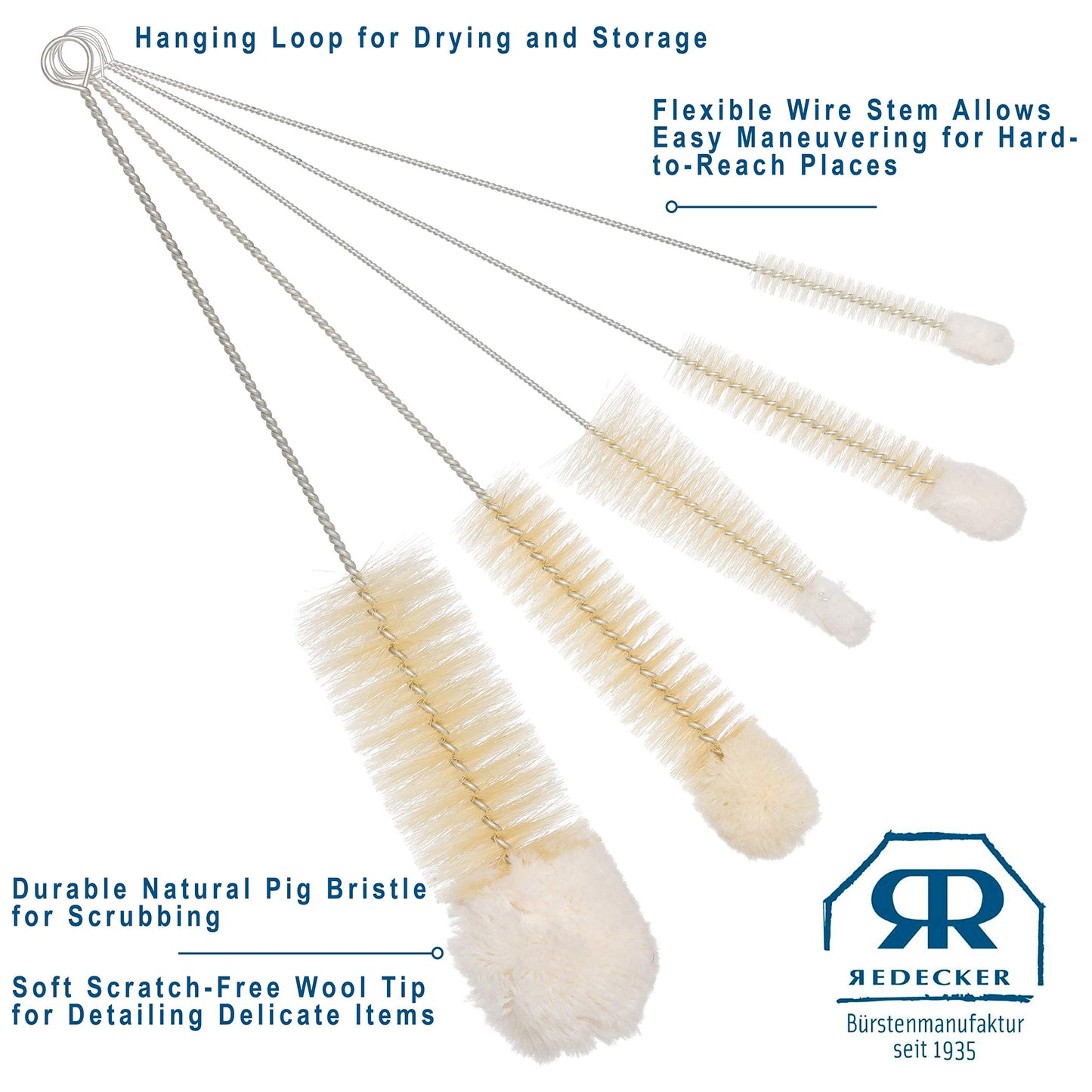 Redecker Beechwood Pot Brush | TRUE Shift Plant-Fibre Scrubber (2¼″ Round Head)