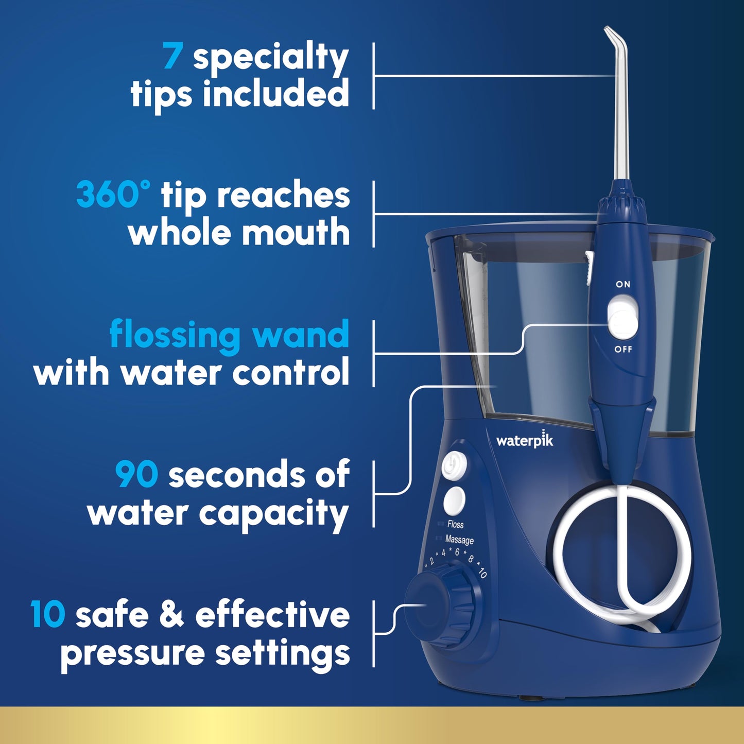 Waterpik Aquarius Water Flosser WP‑662 | TRUE Shift Oral Care Power Jet