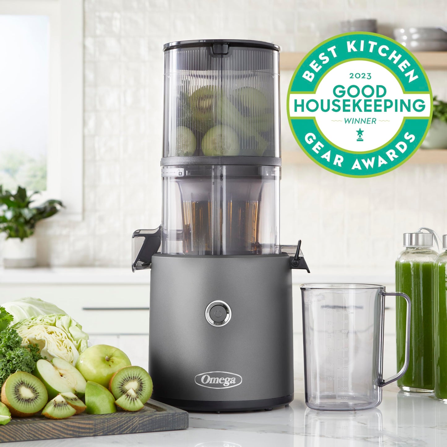 Omega Effortless Batch Juicer | TRUE Shift Stainless Cold-Press Juicer (2 L)