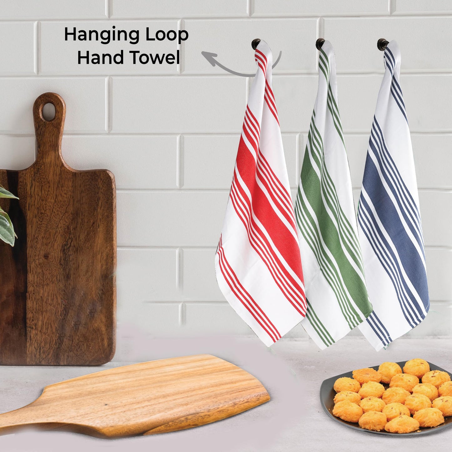 Urban Villa Cotton Kitchen Towels | TRUE Shift Eco Towels (20″×30″, Striped, Mitered)