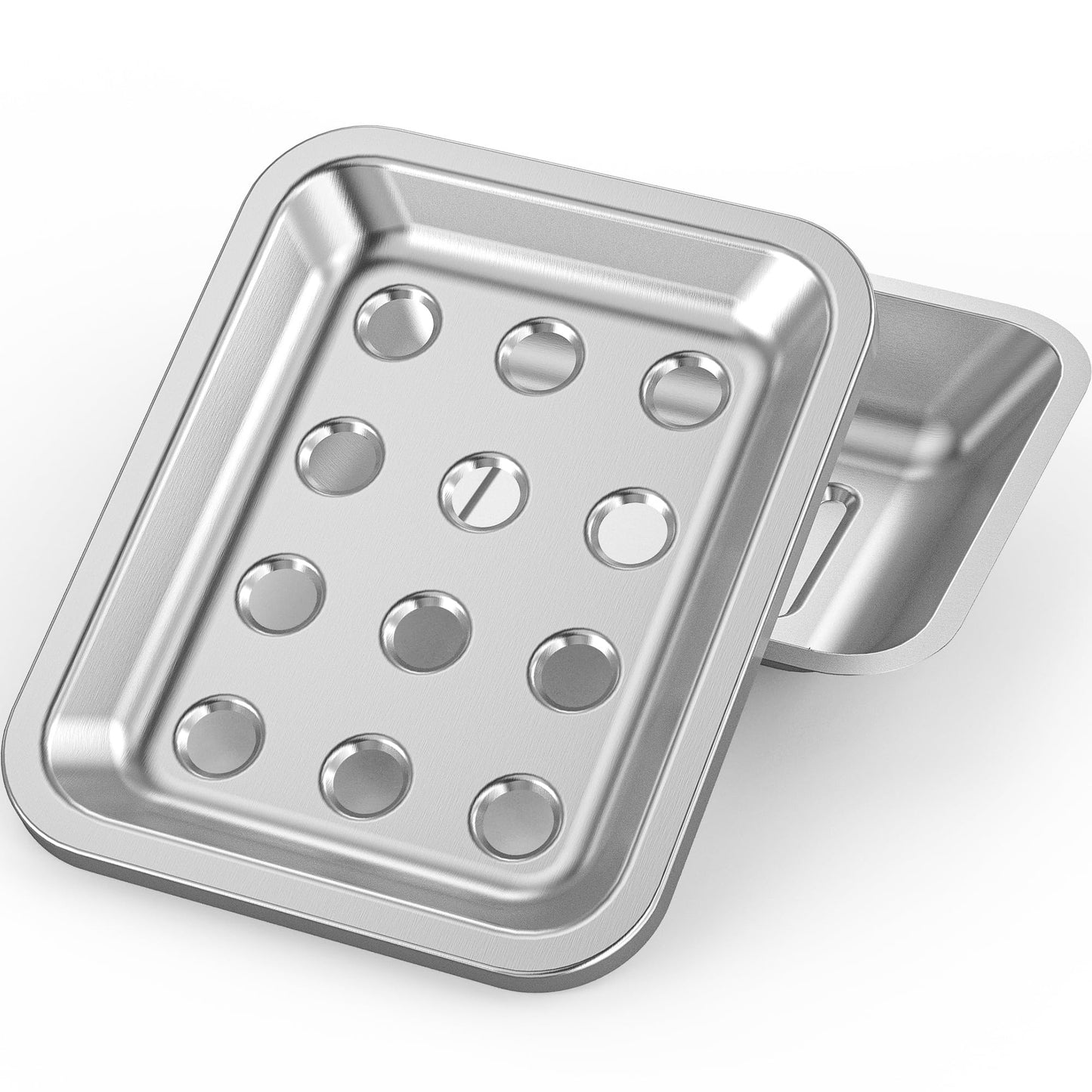Stainless Steel Soap Dish with Drain Tray | TRUE Shift 304‑Grade Soap Saver