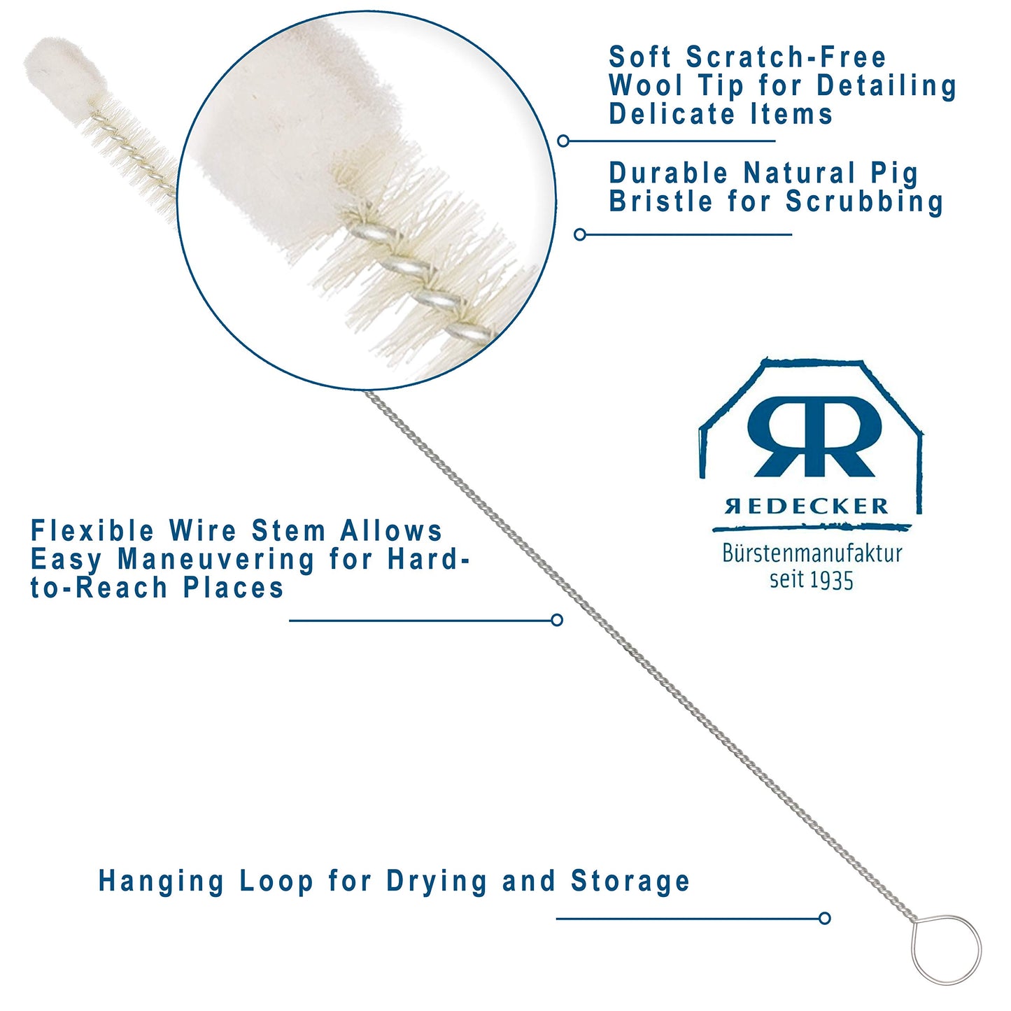 Redecker Beechwood Pot Brush | TRUE Shift Plant-Fibre Scrubber (2¼″ Round Head)