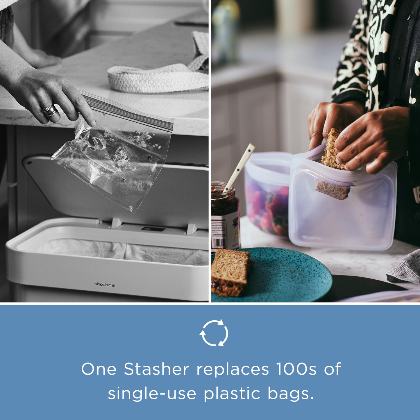 Stasher Silicone Reusable Food Bag – Aqua, Leak‑Resistant & Plastic‑Free