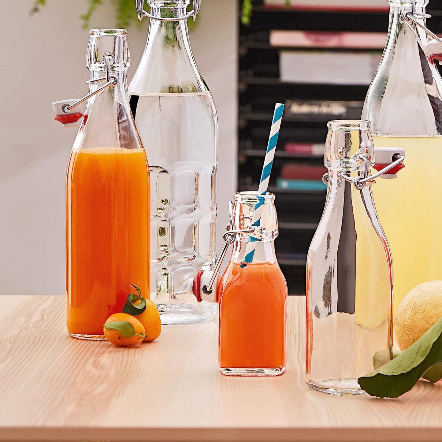 Bormioli Rocco 8.5 oz Swing Top Bottles (Set of 6) | TRUE Shift Plastic‑Free Glass Storage