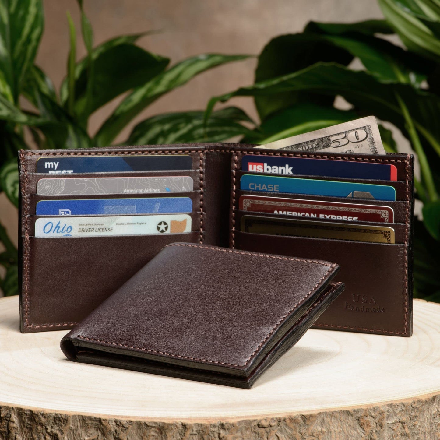Premium Full-Grain Bridle Leather Bifold Wallet | TRUE Shift Crafted in USA