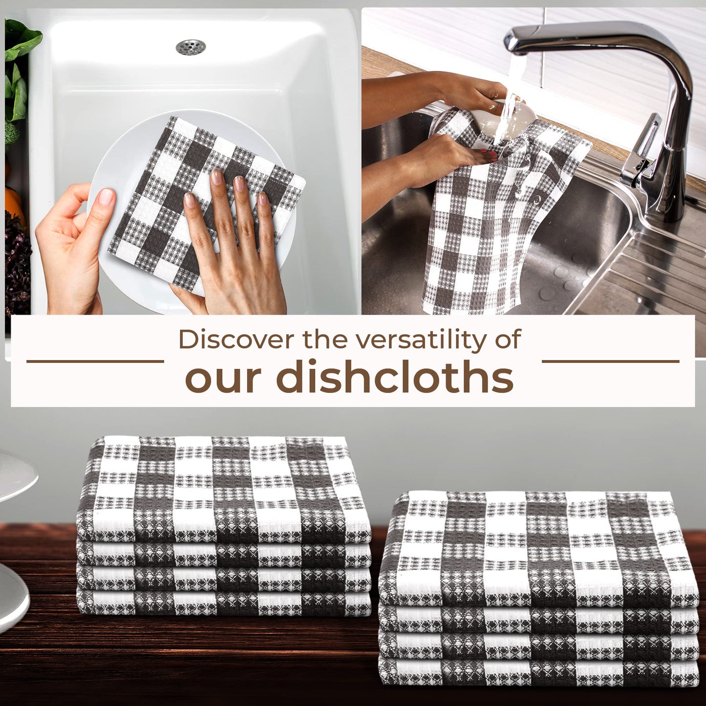 Urban Villa Cotton Kitchen Towels | TRUE Shift Eco Towels (20″×30″, Striped, Mitered)