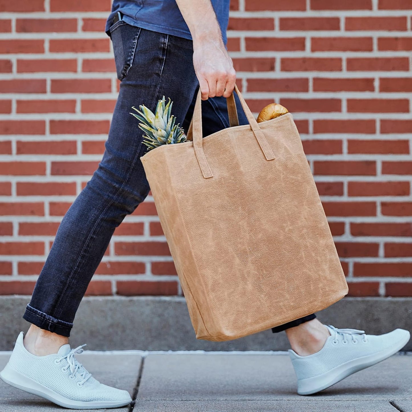 Colony Co. Waxed Canvas Grocery Bag | TRUE Shift Organic Cotton & Beeswax Tote