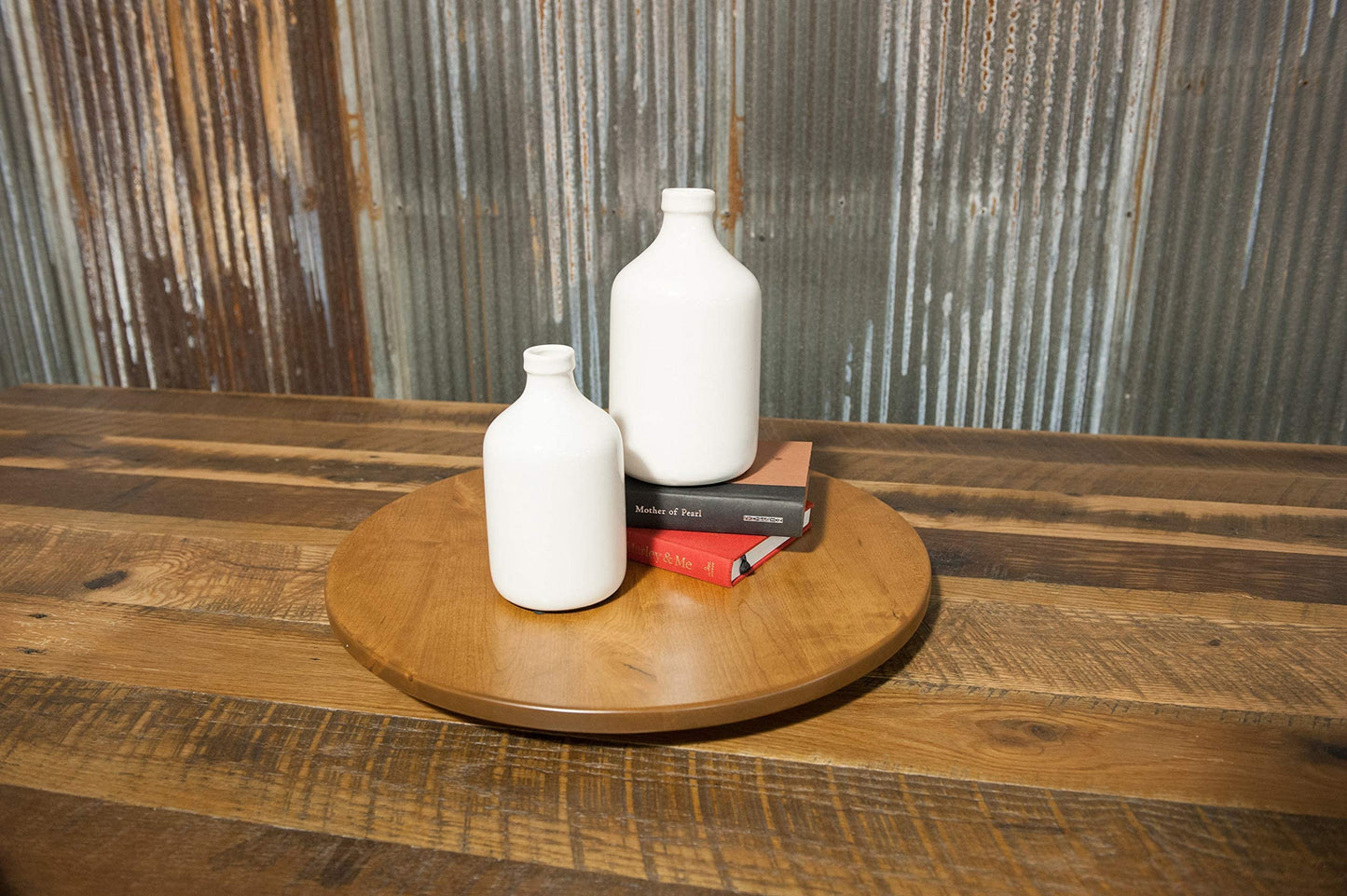 Rustic Red Door Co. Cherry Lazy Susan | TRUE Shift Hardwood Turntable Organizer
