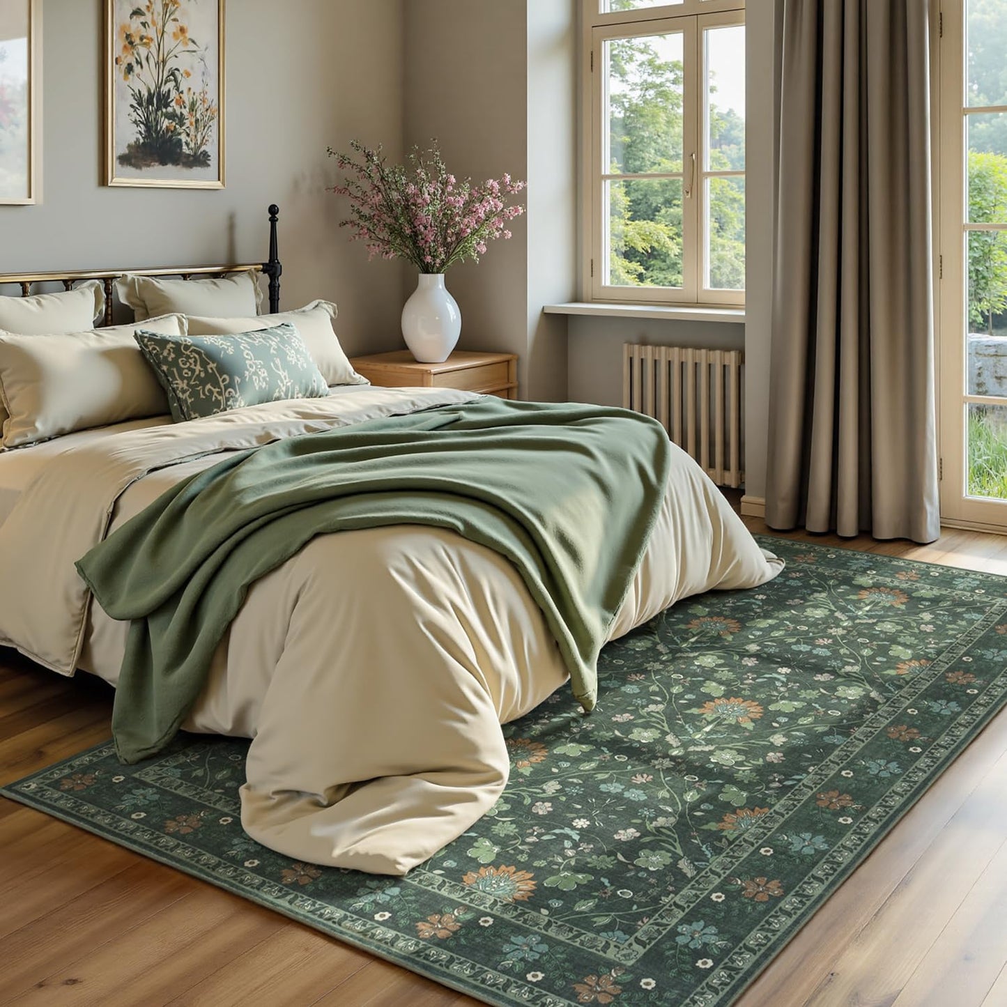 Vibrug Coastal Medallion OEKO-TEX Certified Washable Area Rug