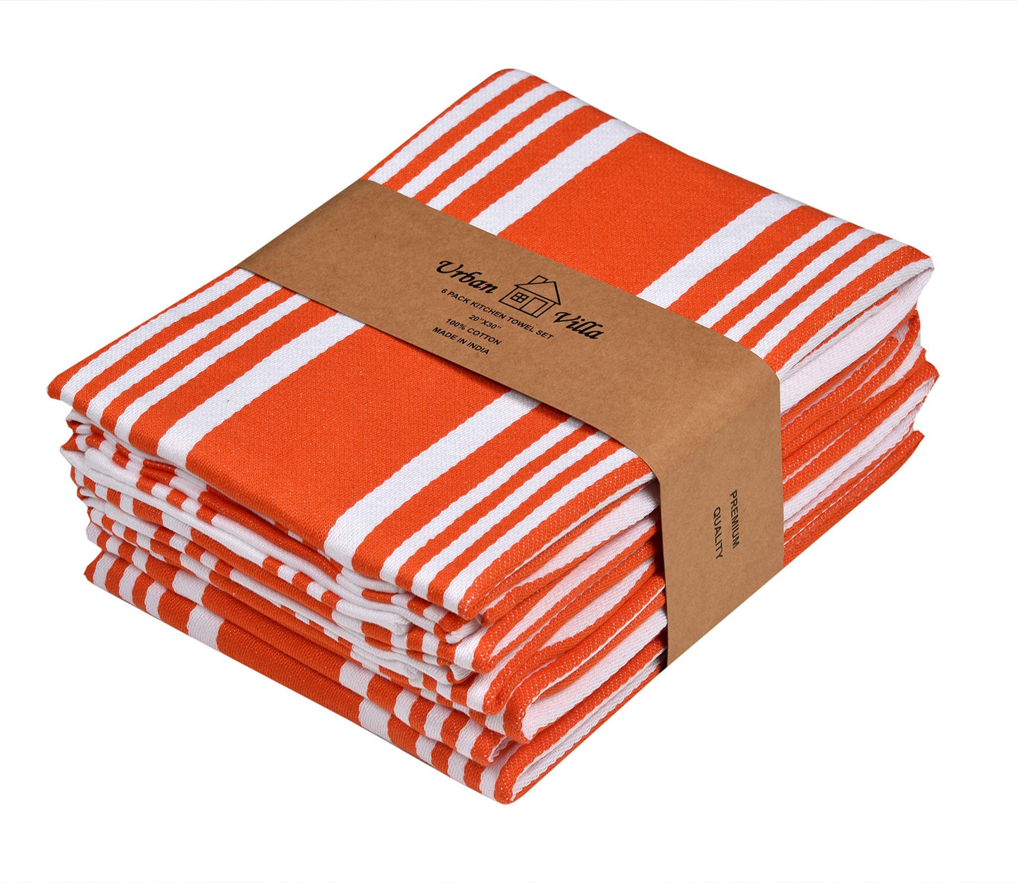 Urban Villa Cotton Kitchen Towels | TRUE Shift Eco Towels (20″×30″, Striped, Mitered)