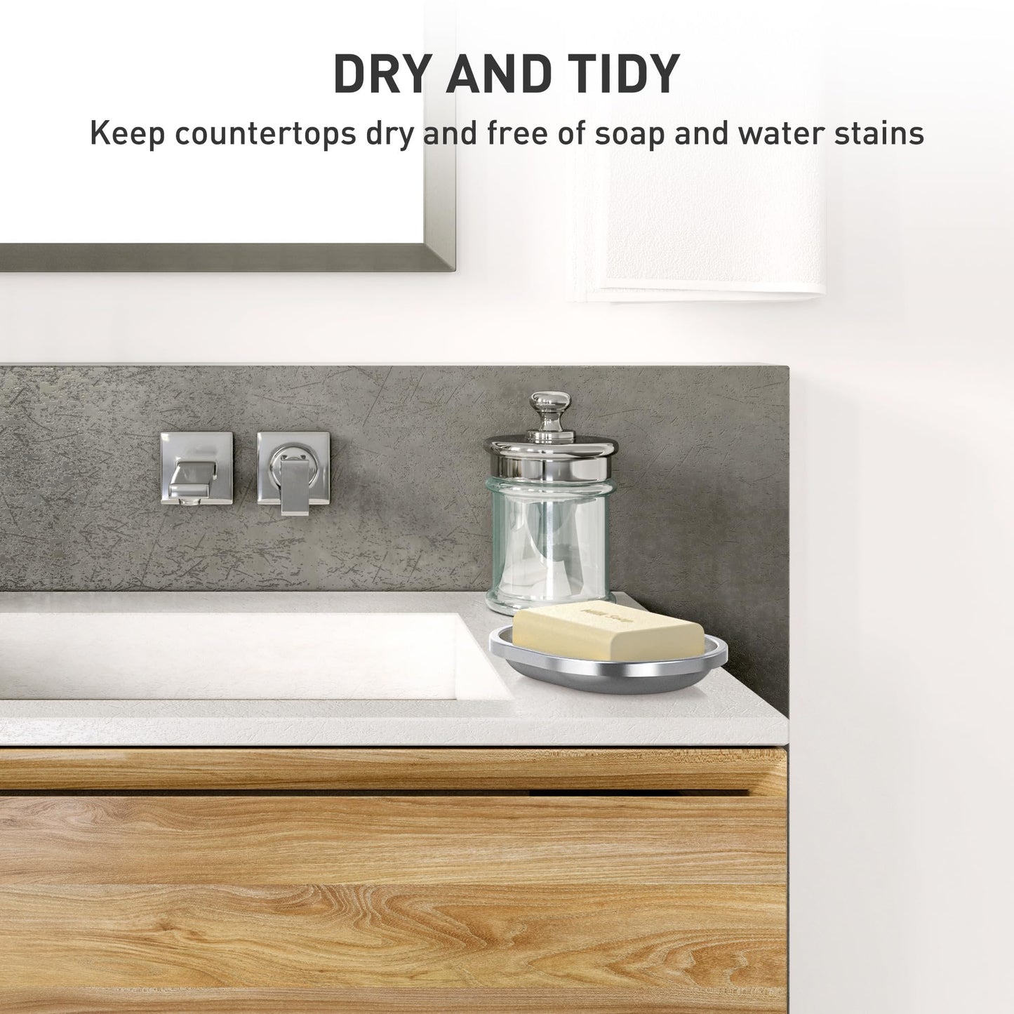 Stainless Steel Soap Dish with Drain Tray | TRUE Shift 304‑Grade Soap Saver