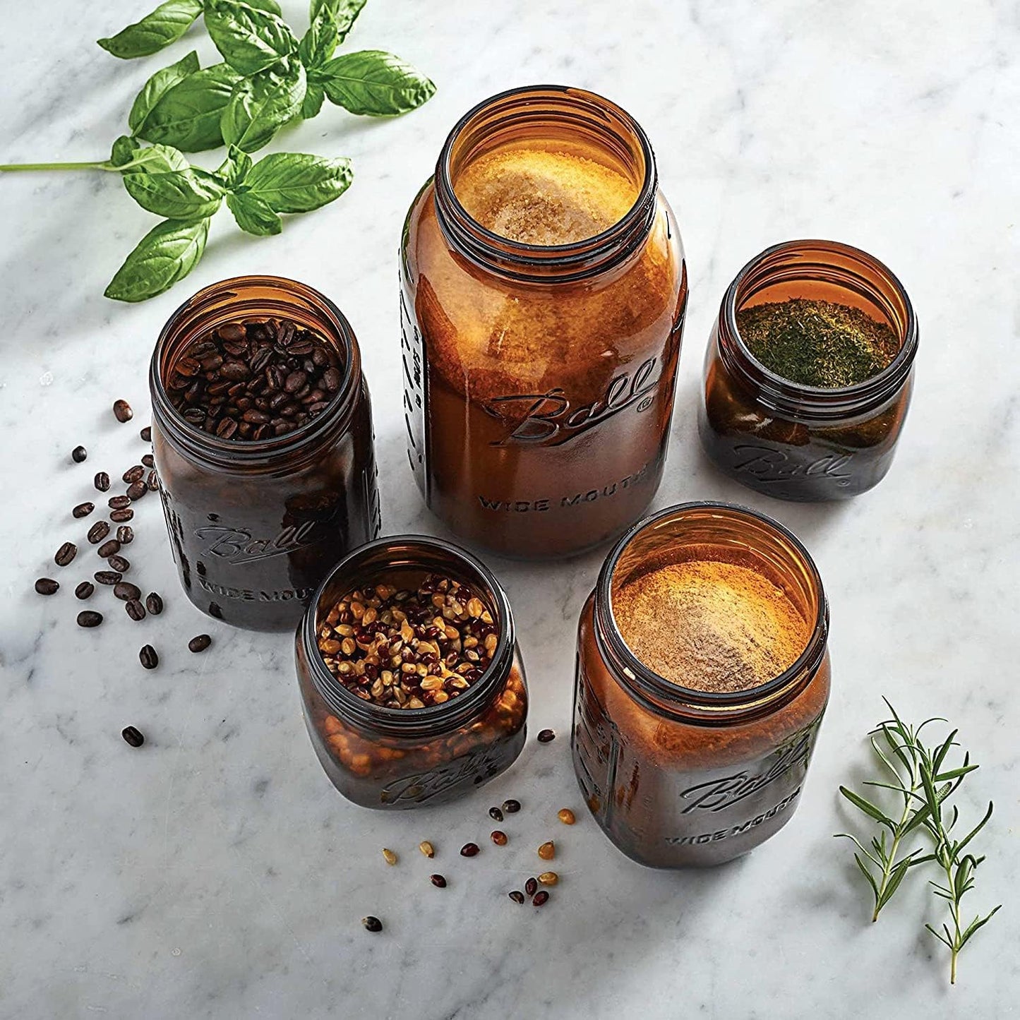Ball Collection Elite Amber Quart Jar | TRUE Shift Glass Food Storage (32 oz)