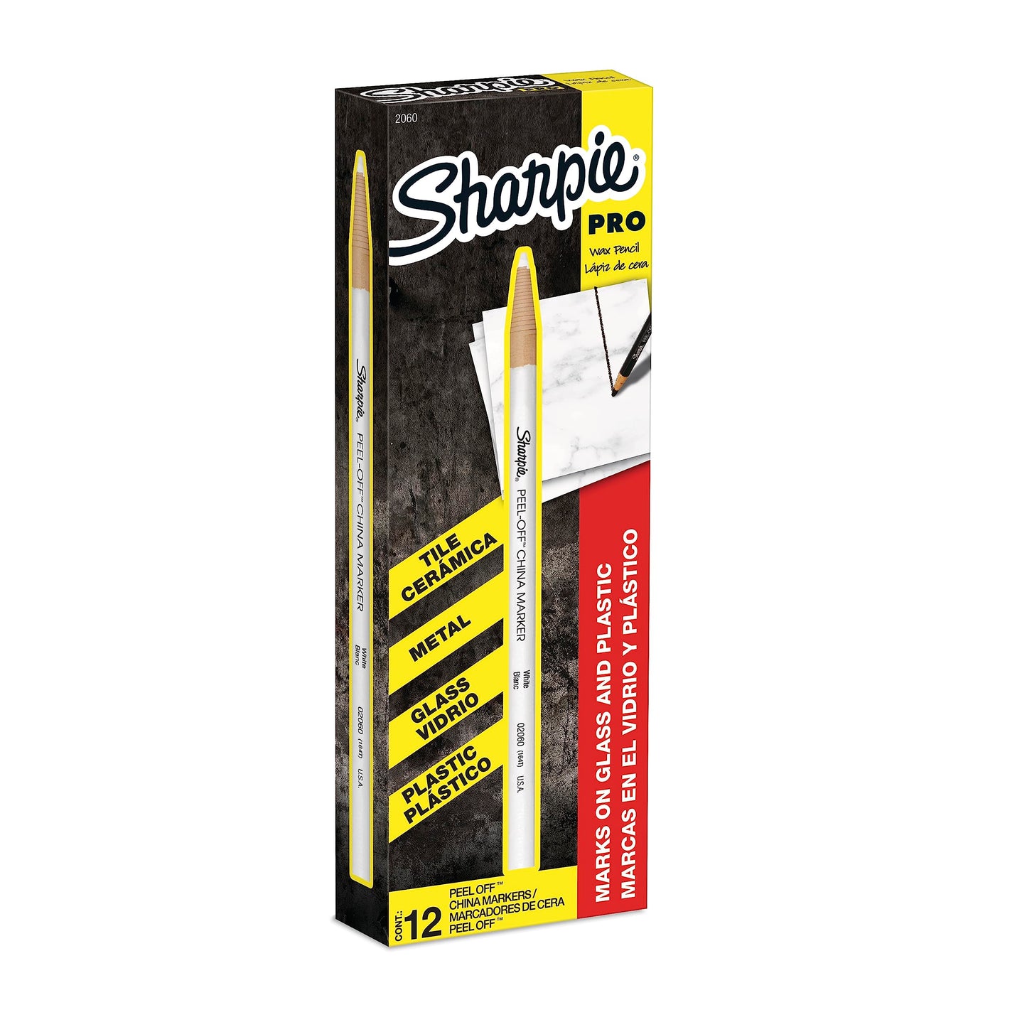 Sharpie Peel‑Off China Marker (12‑count Box) | TRUE Shift Grease Pencil for Plastic‑Free Marking