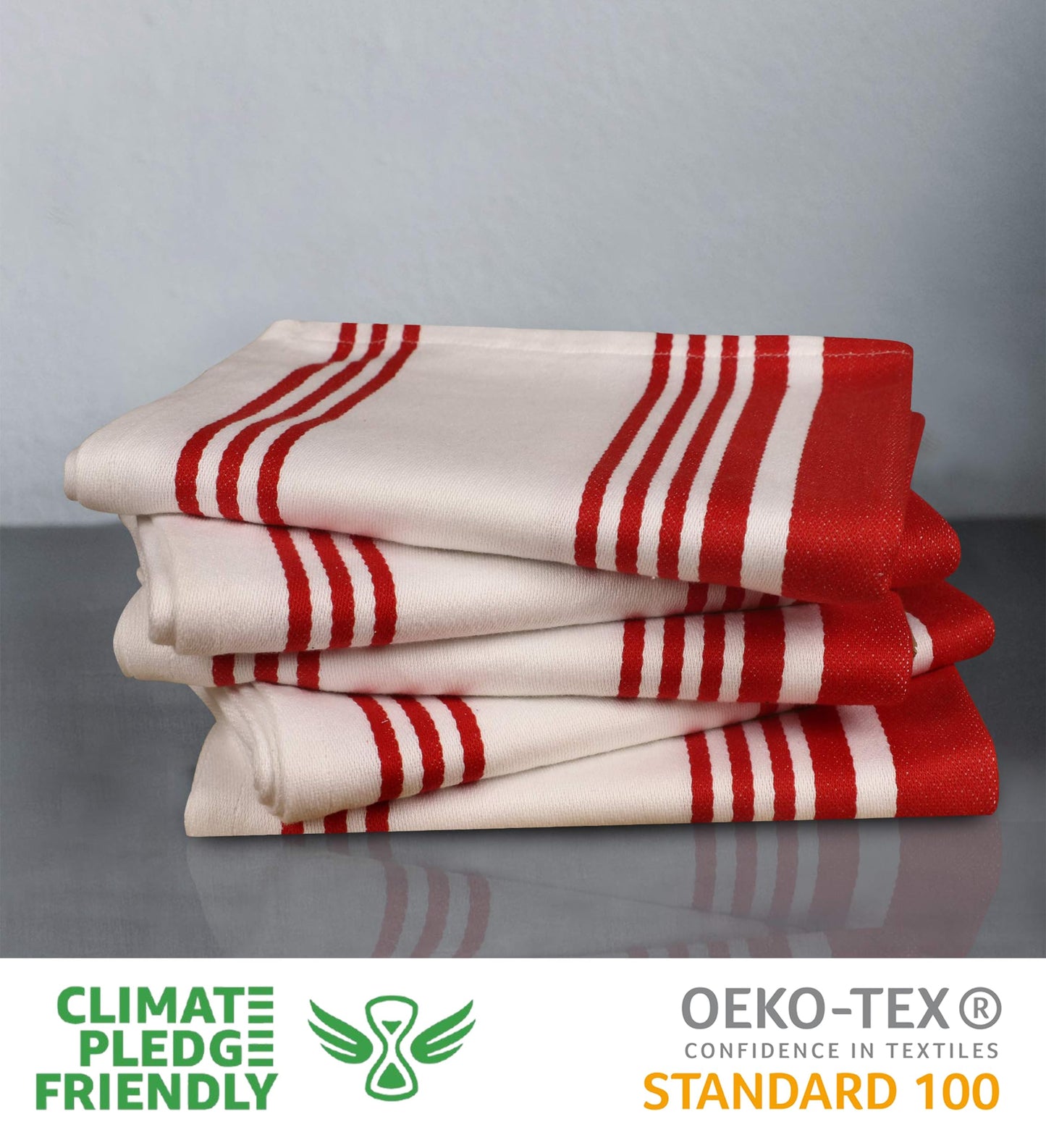 Urban Villa Cotton Kitchen Towels | TRUE Shift Eco Towels (20″×30″, Striped, Mitered)