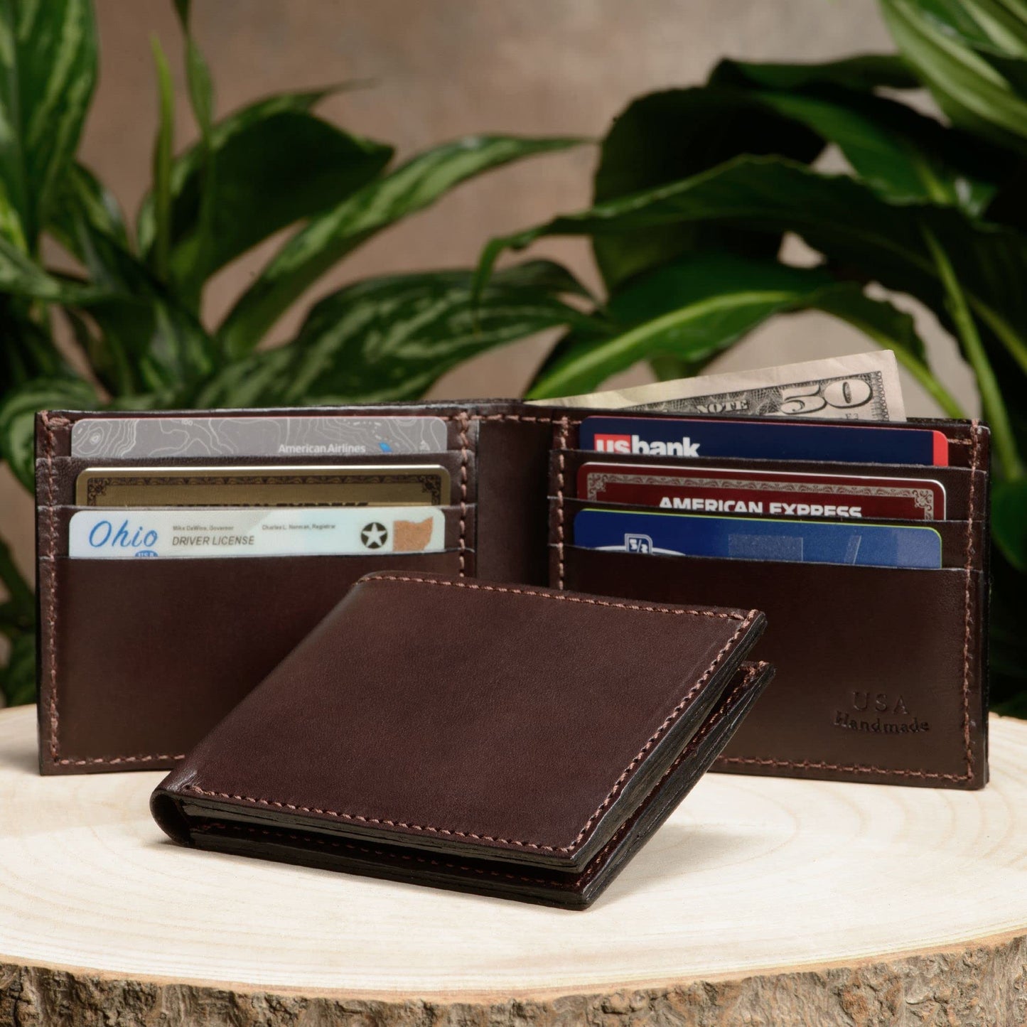 Premium Full-Grain Bridle Leather Bifold Wallet | TRUE Shift Crafted in USA