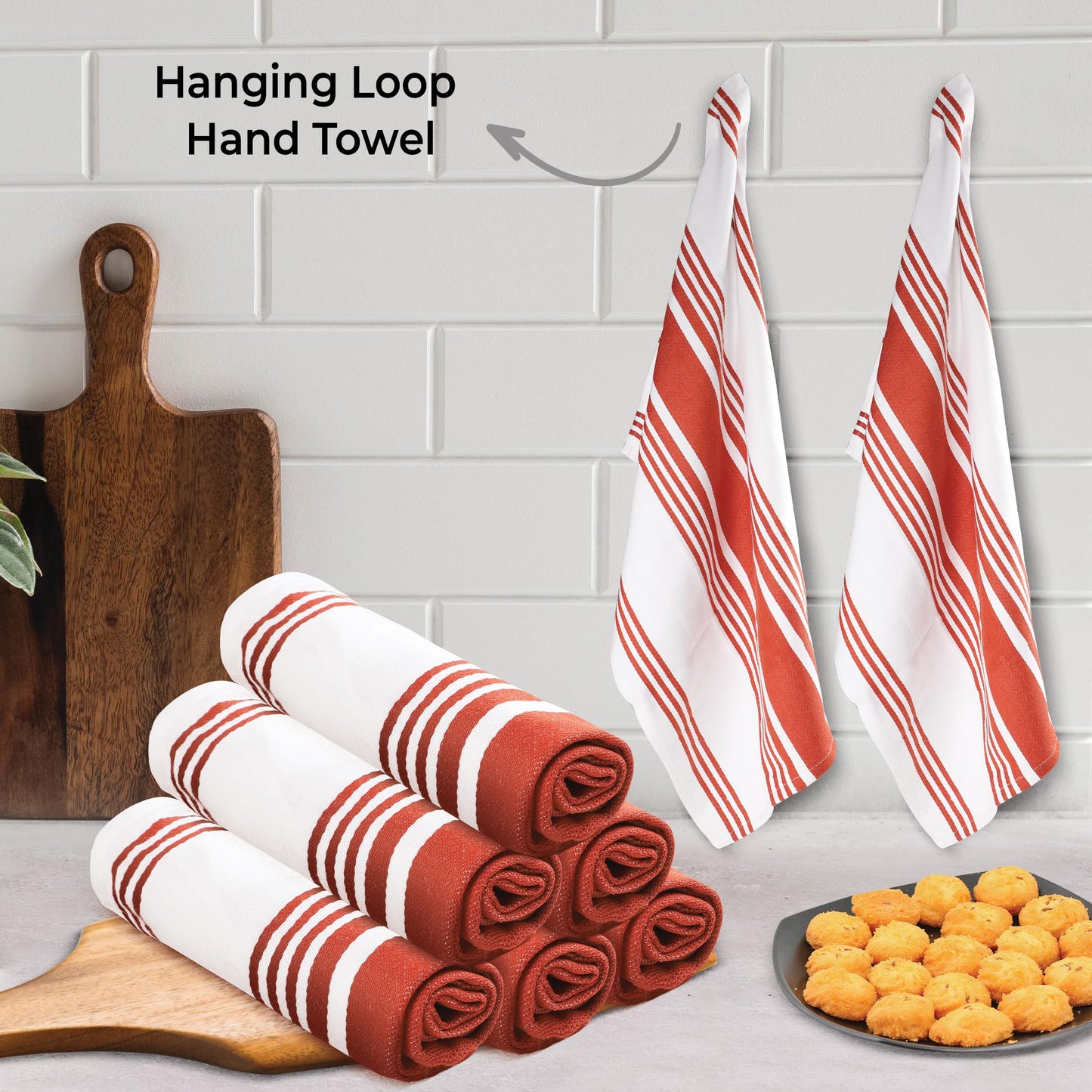 Urban Villa Cotton Kitchen Towels | TRUE Shift Eco Towels (20″×30″, Striped, Mitered)