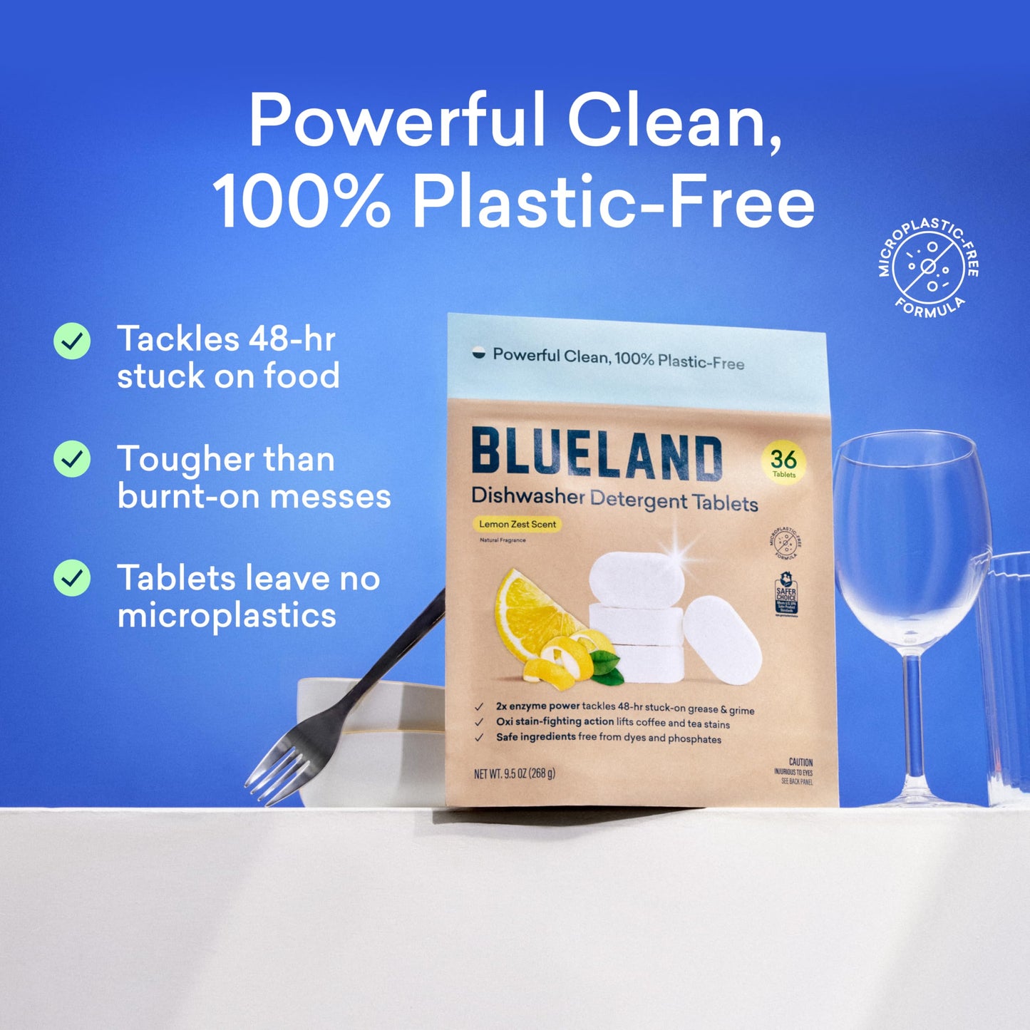 Blueland Dishwasher Detergent Tablets Starter Set – Plastic-Free & Plant-Based