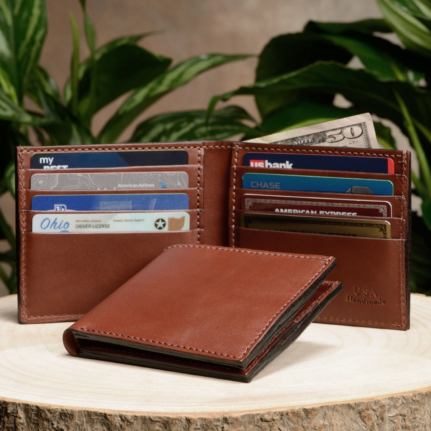 Premium Full-Grain Bridle Leather Bifold Wallet | TRUE Shift Crafted in USA