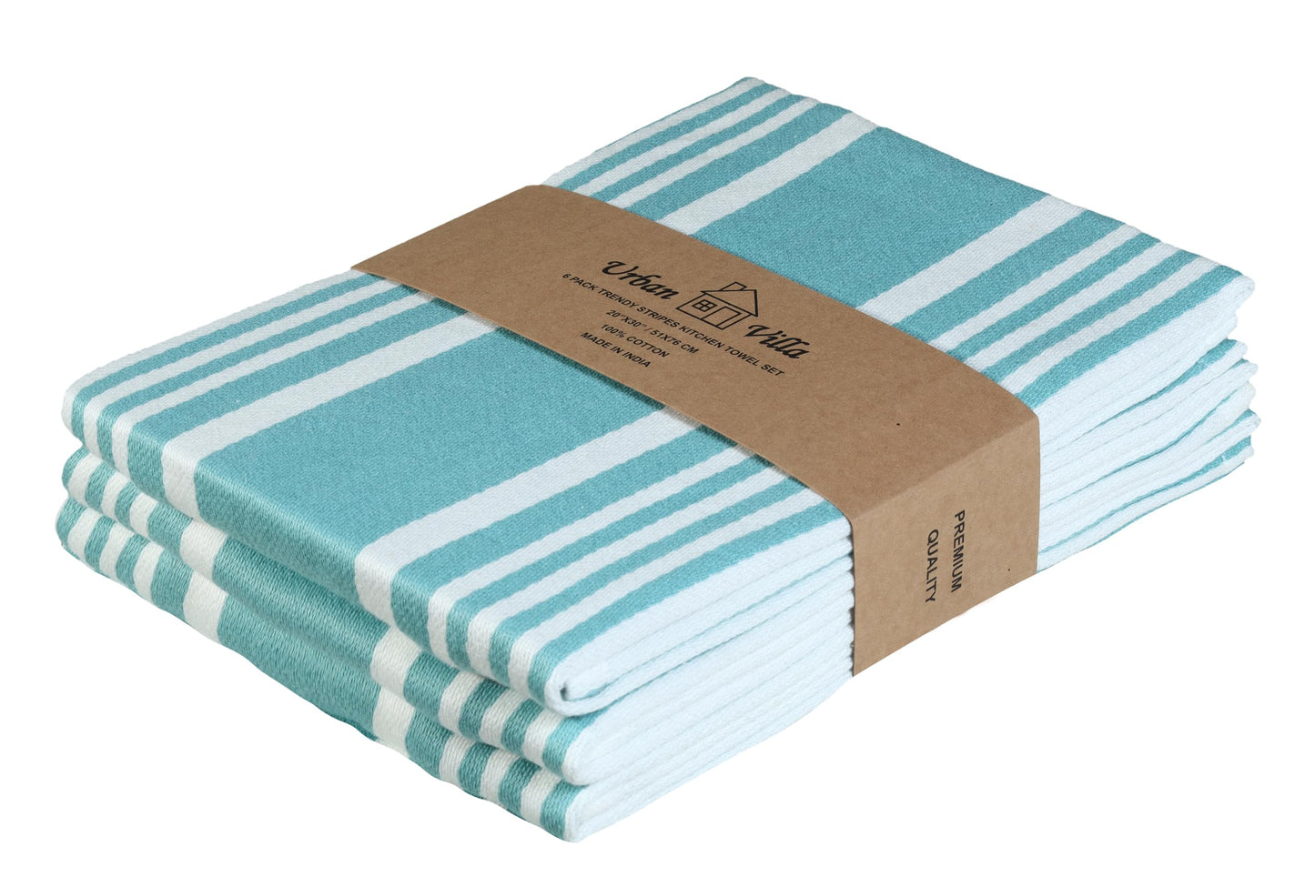 Urban Villa Cotton Kitchen Towels | TRUE Shift Eco Towels (20″×30″, Striped, Mitered)