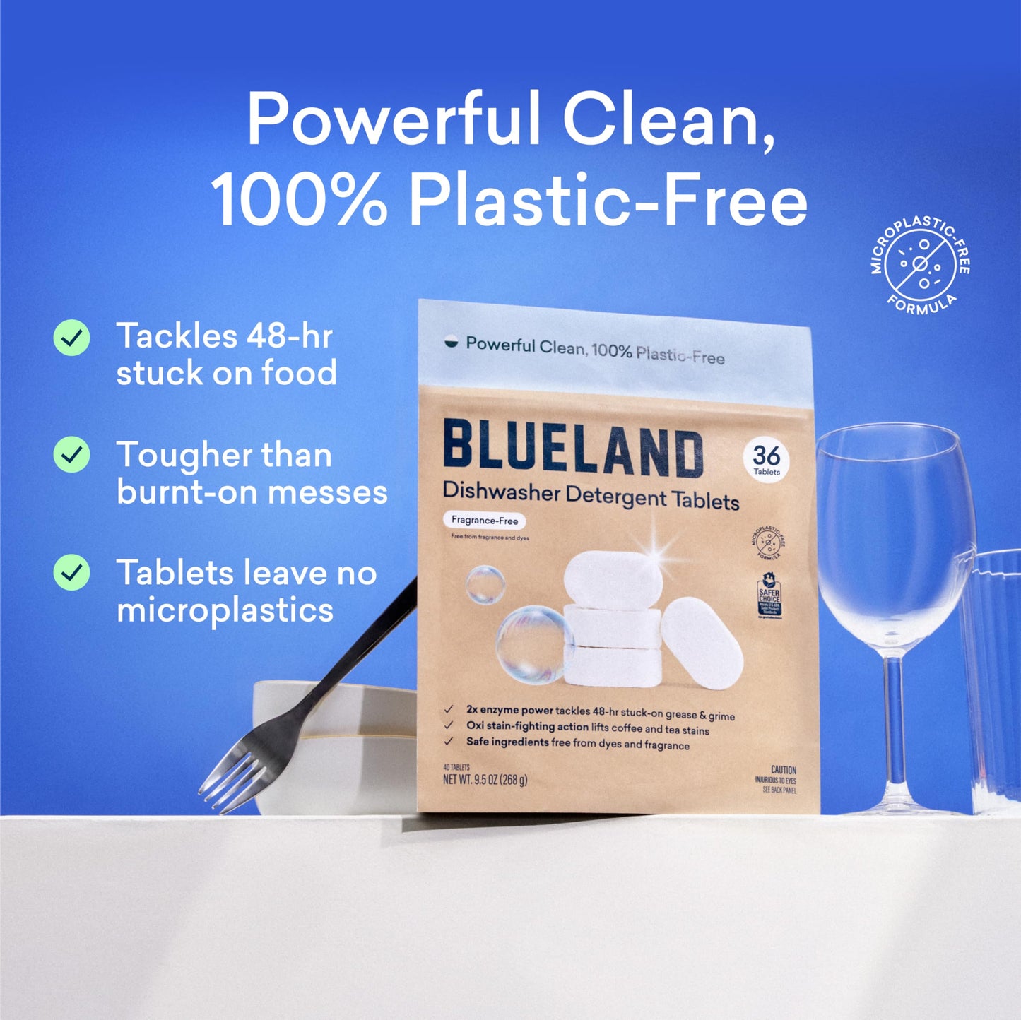 Blueland Dishwasher Detergent Tablets Starter Set – Plastic-Free & Plant-Based