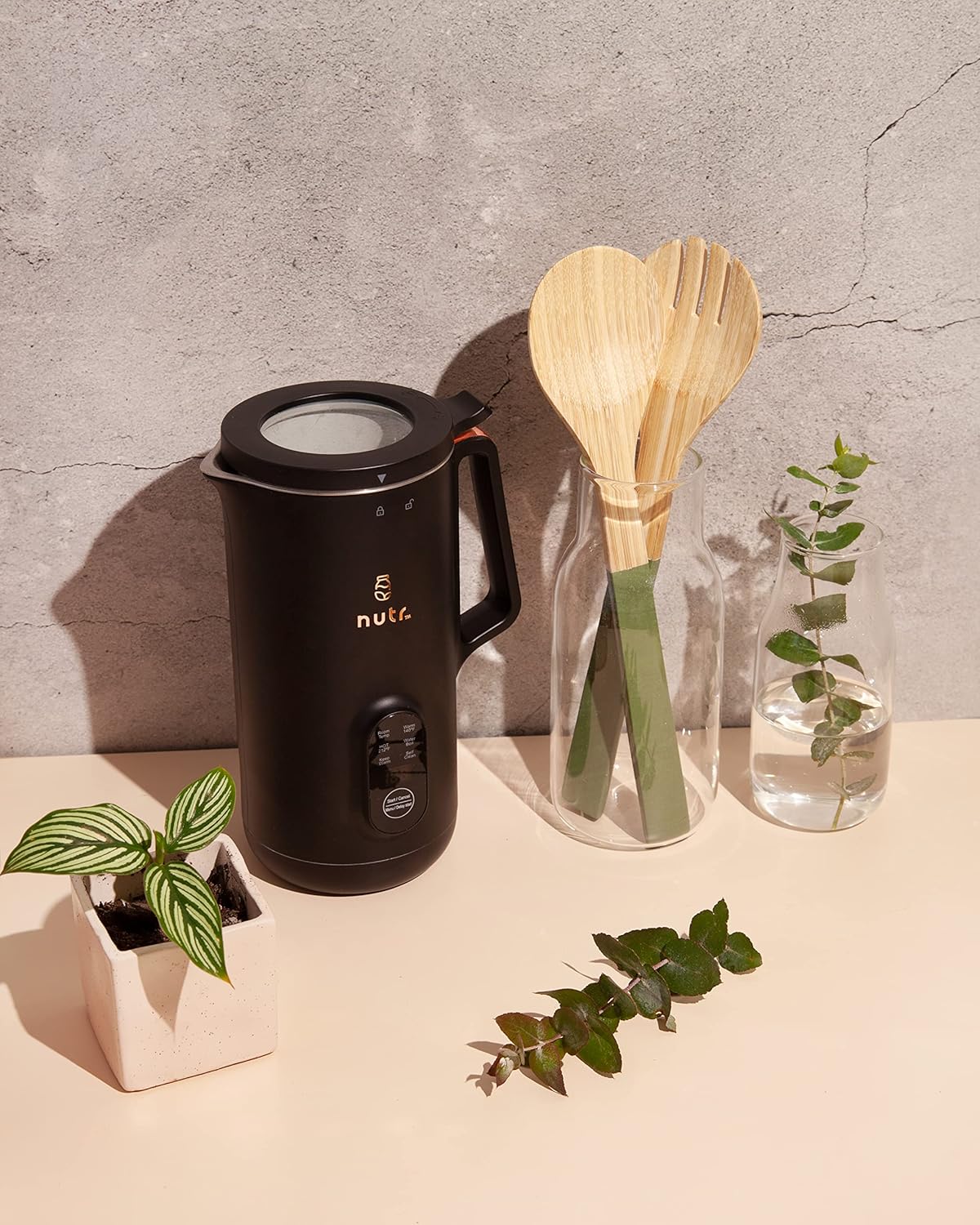 NUTR Automatic Nut Milk Maker | TRUE Shift Stainless Plant‑Milk Machine (Single-Serve)