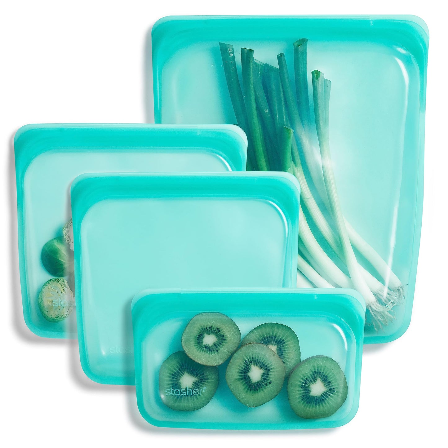 Stasher Silicone Reusable Food Bag – Aqua, Leak‑Resistant & Plastic‑Free